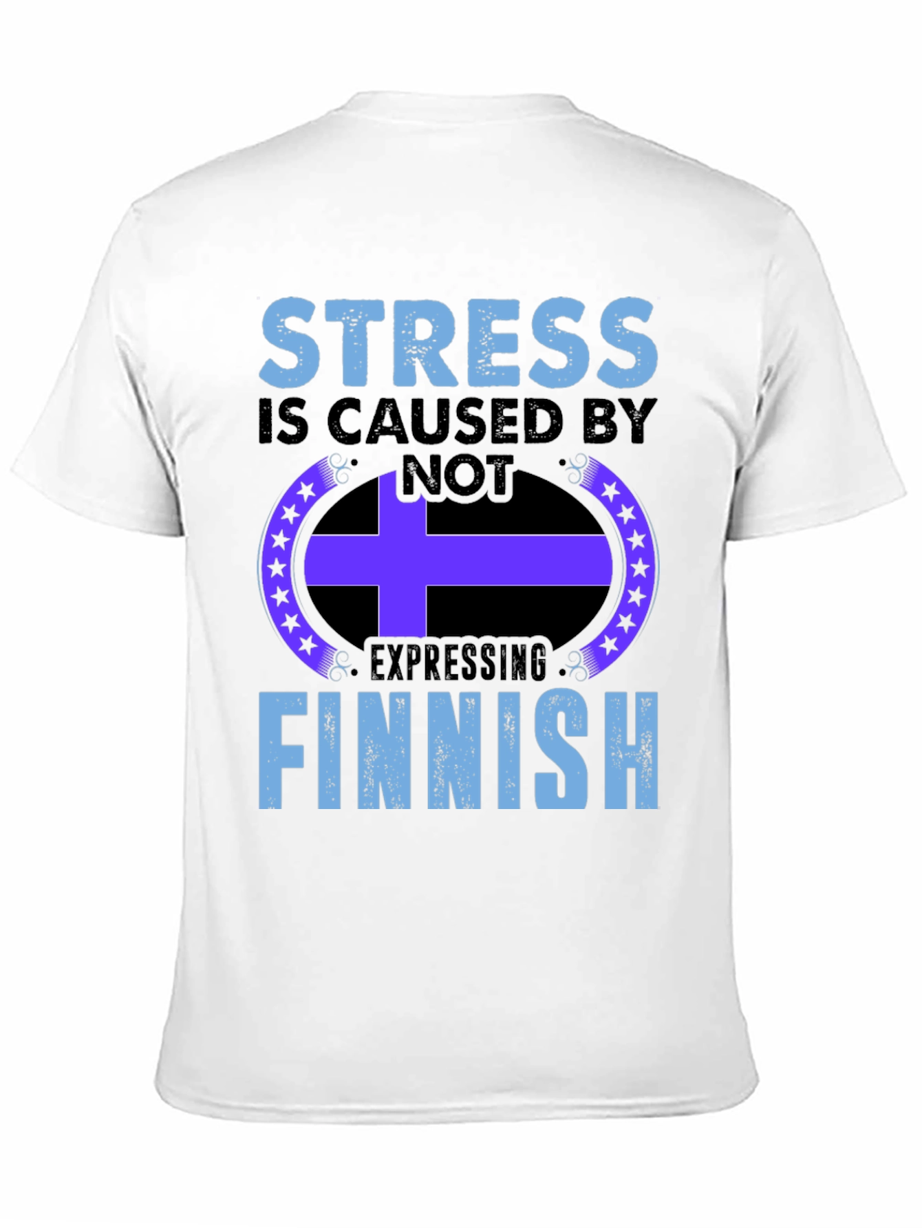 Stress Finnish Expression Black T-Shirt