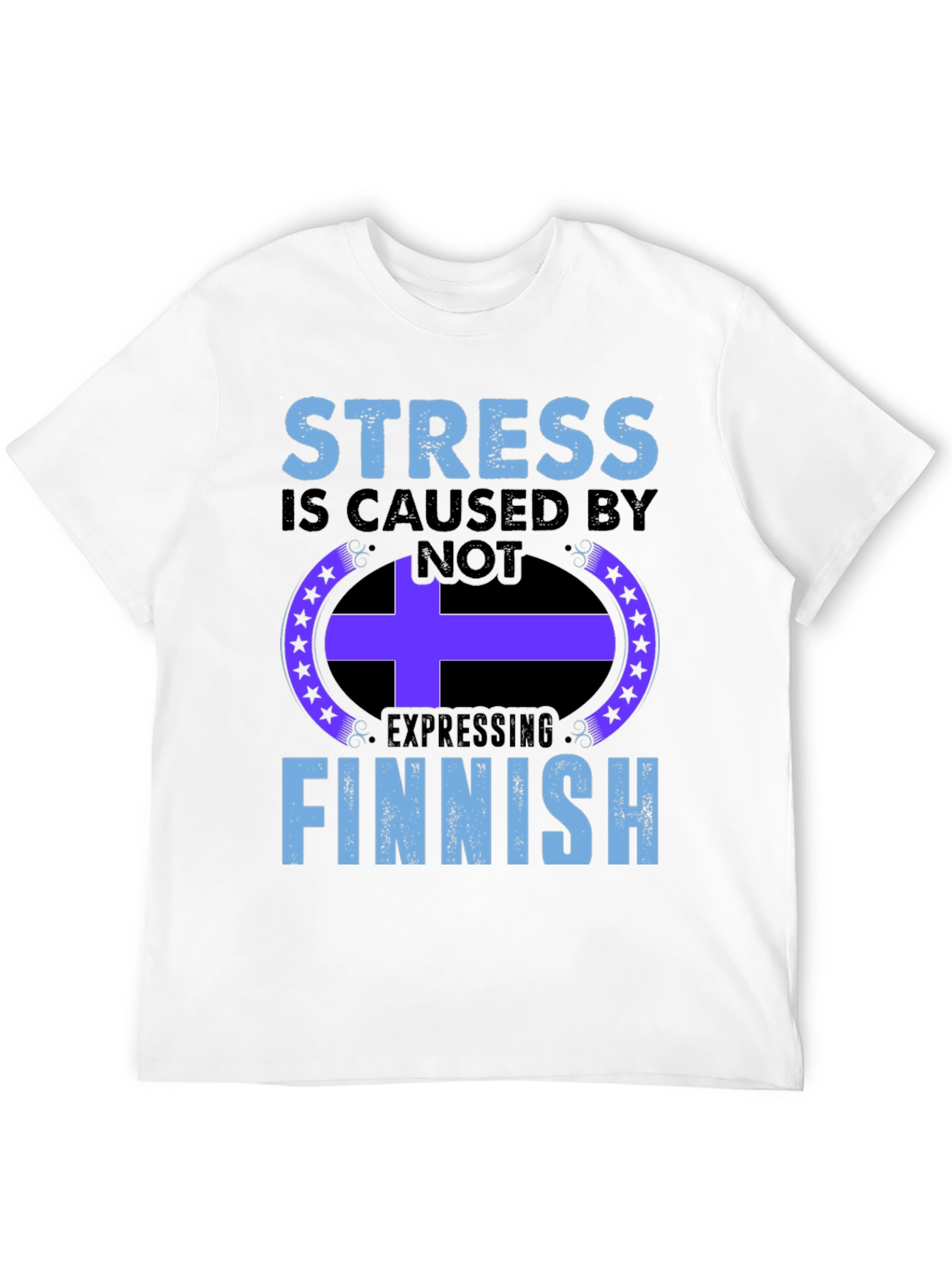 Stress Finnish Expression Black T-Shirt