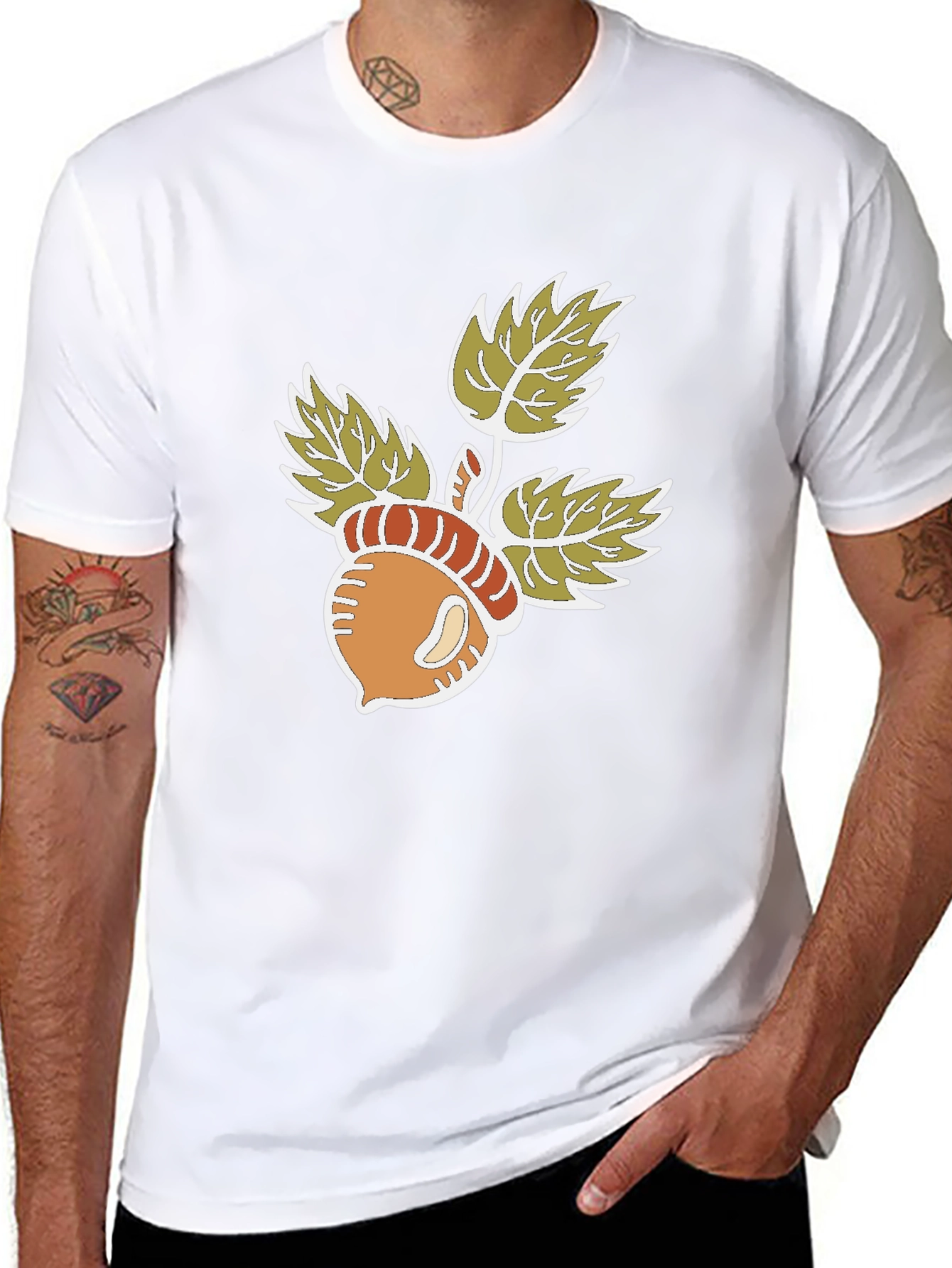 Acorn & Leaves Graphic T-Shirt