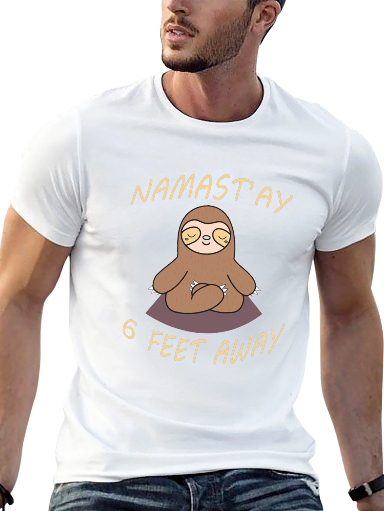 Namastay 6 Feet Away Sloth T-Shirt