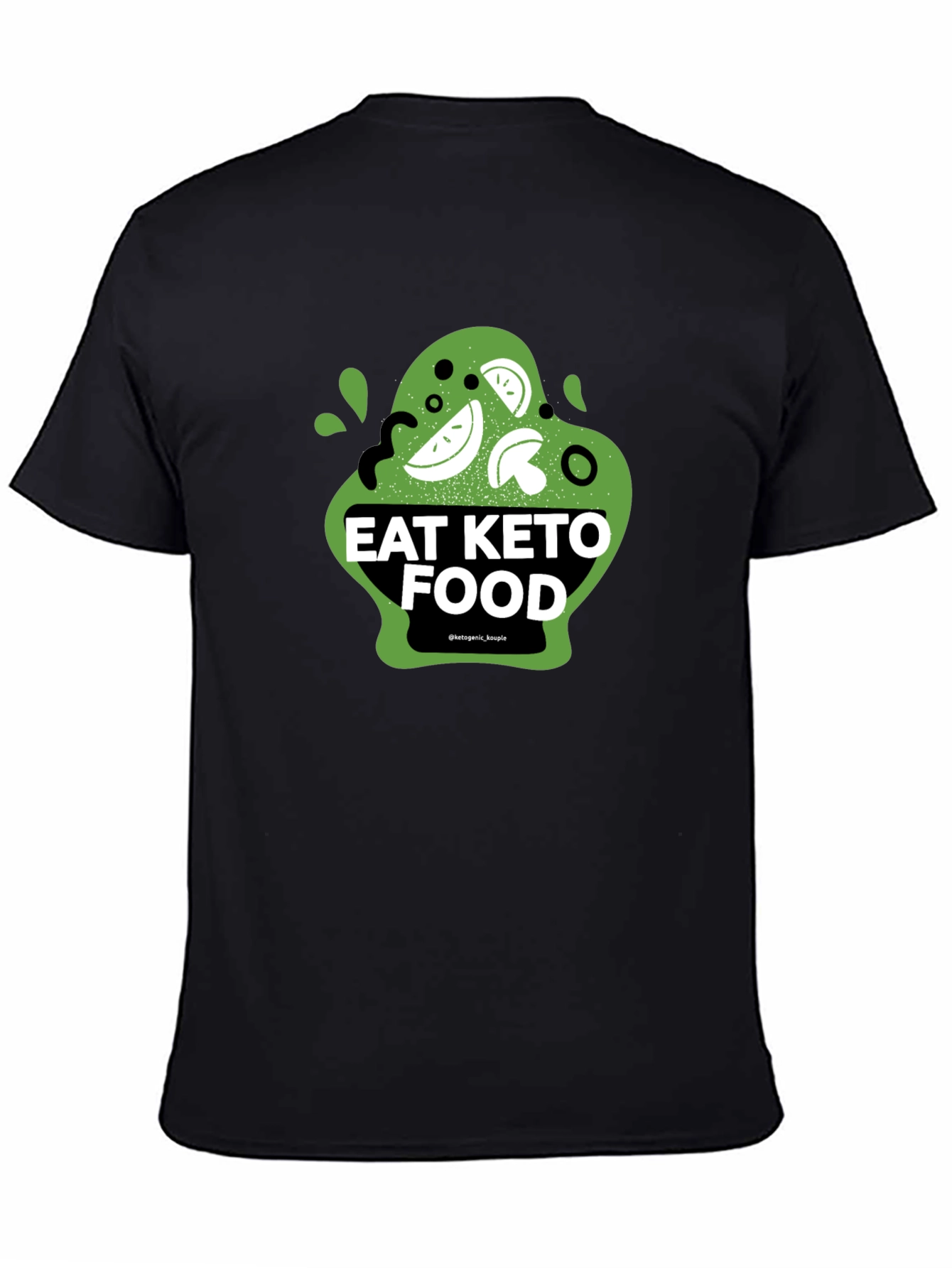 Eat Keto Food Graphic Tee - Black Cotton T-Shirt