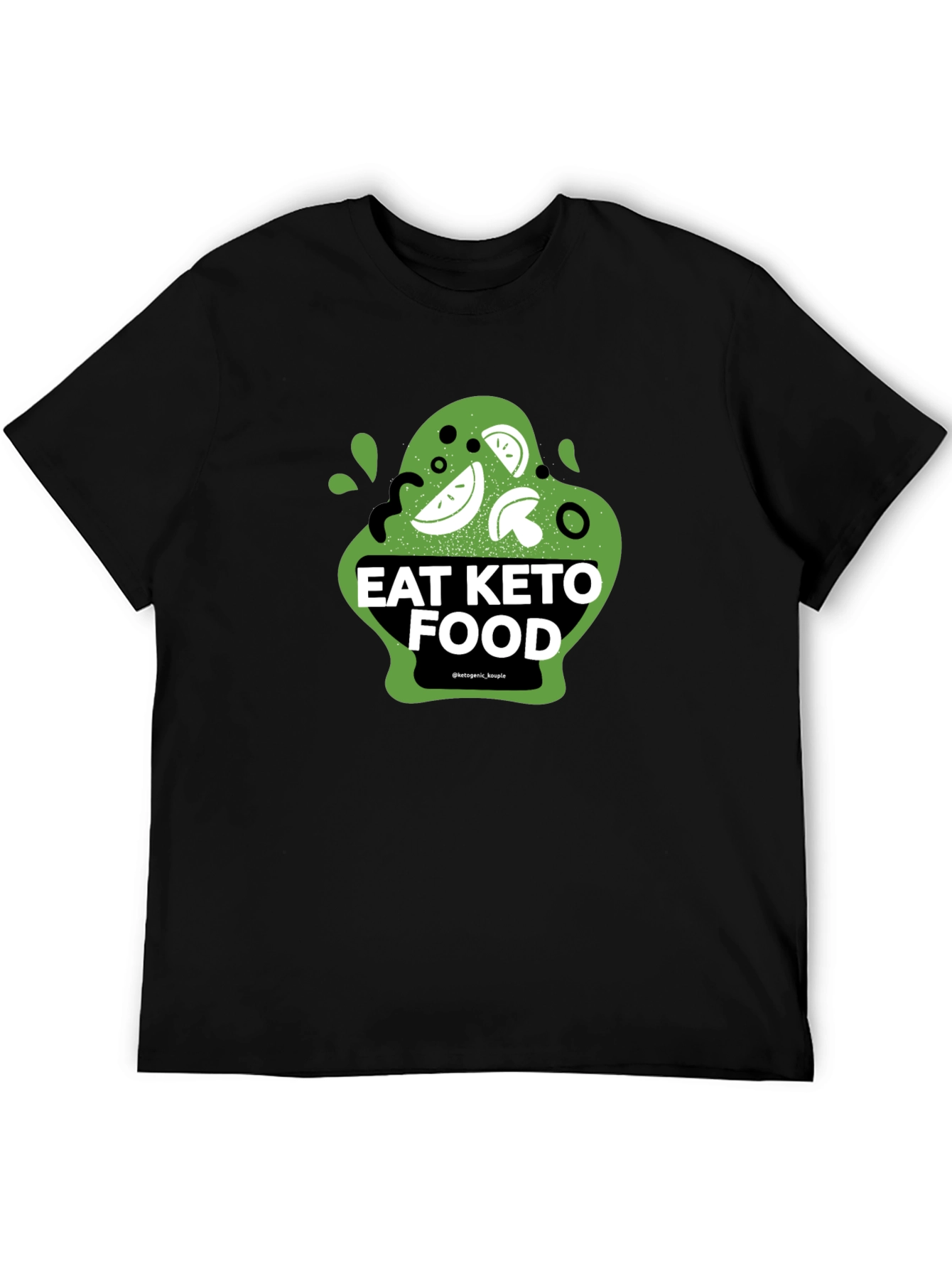 Eat Keto Food Graphic Tee - Black Cotton T-Shirt