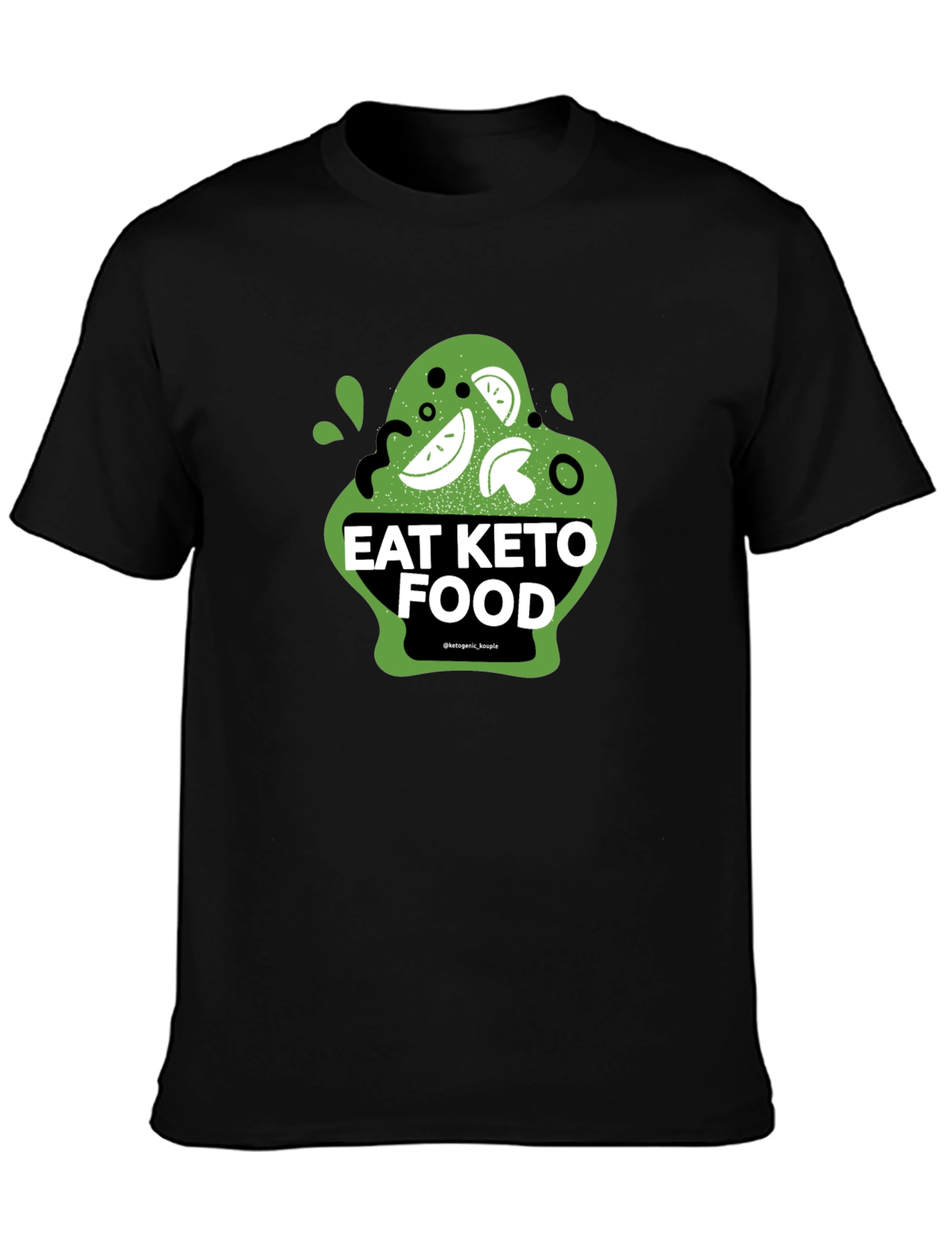 Eat Keto Food Graphic Tee - Black Cotton T-Shirt