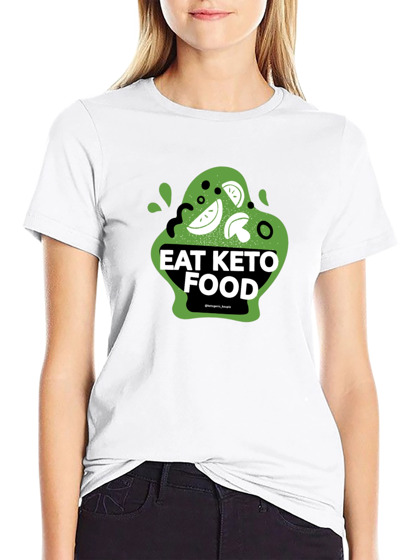 Eat Keto Food Graphic Tee - Black Cotton T-Shirt