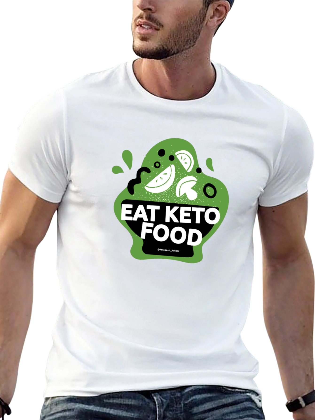 Eat Keto Food Graphic Tee - Black Cotton T-Shirt