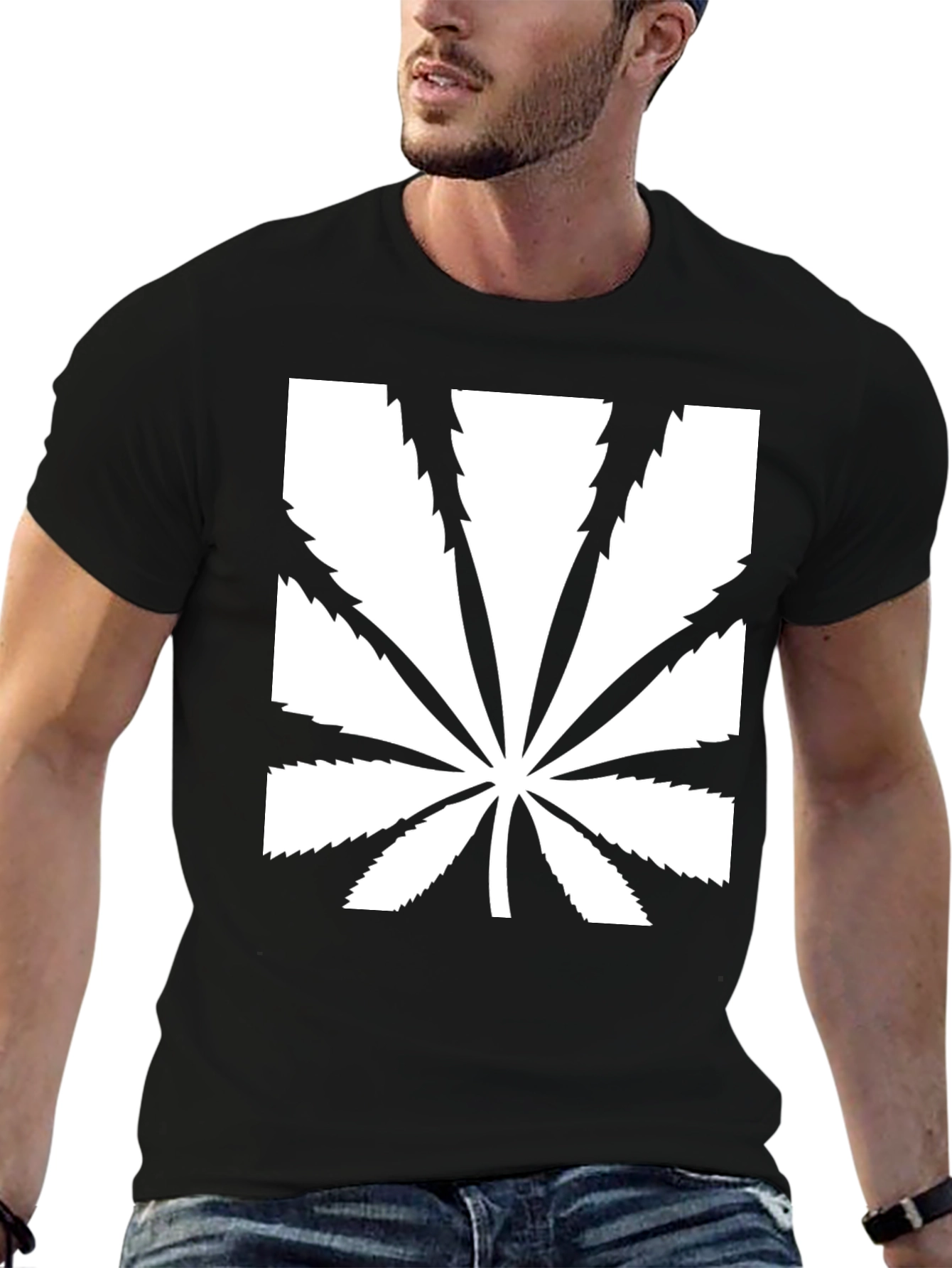 Cool Graphic Marijuana Leaf Black T-Shirt