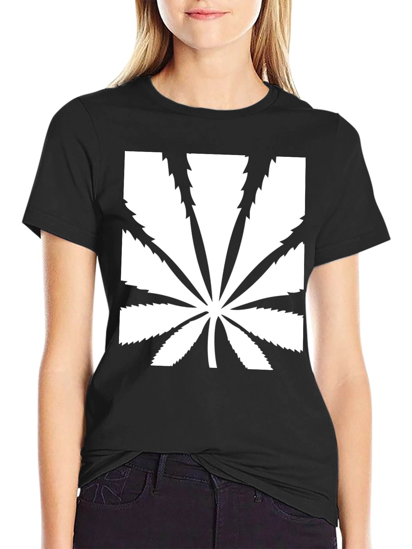 Cool Graphic Marijuana Leaf Black T-Shirt