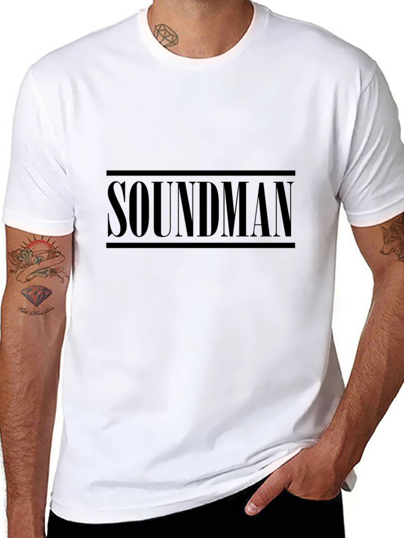 SOUNDMAN Black Graphic Print T-Shirt