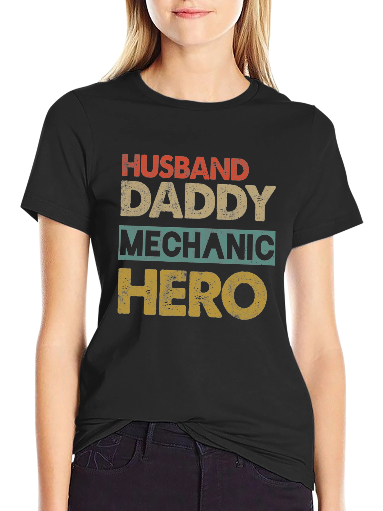 Husband Daddy Mechanic Hero Mens T-Shirt