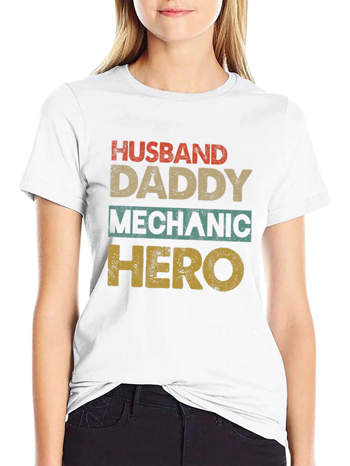 Husband Daddy Mechanic Hero Mens T-Shirt
