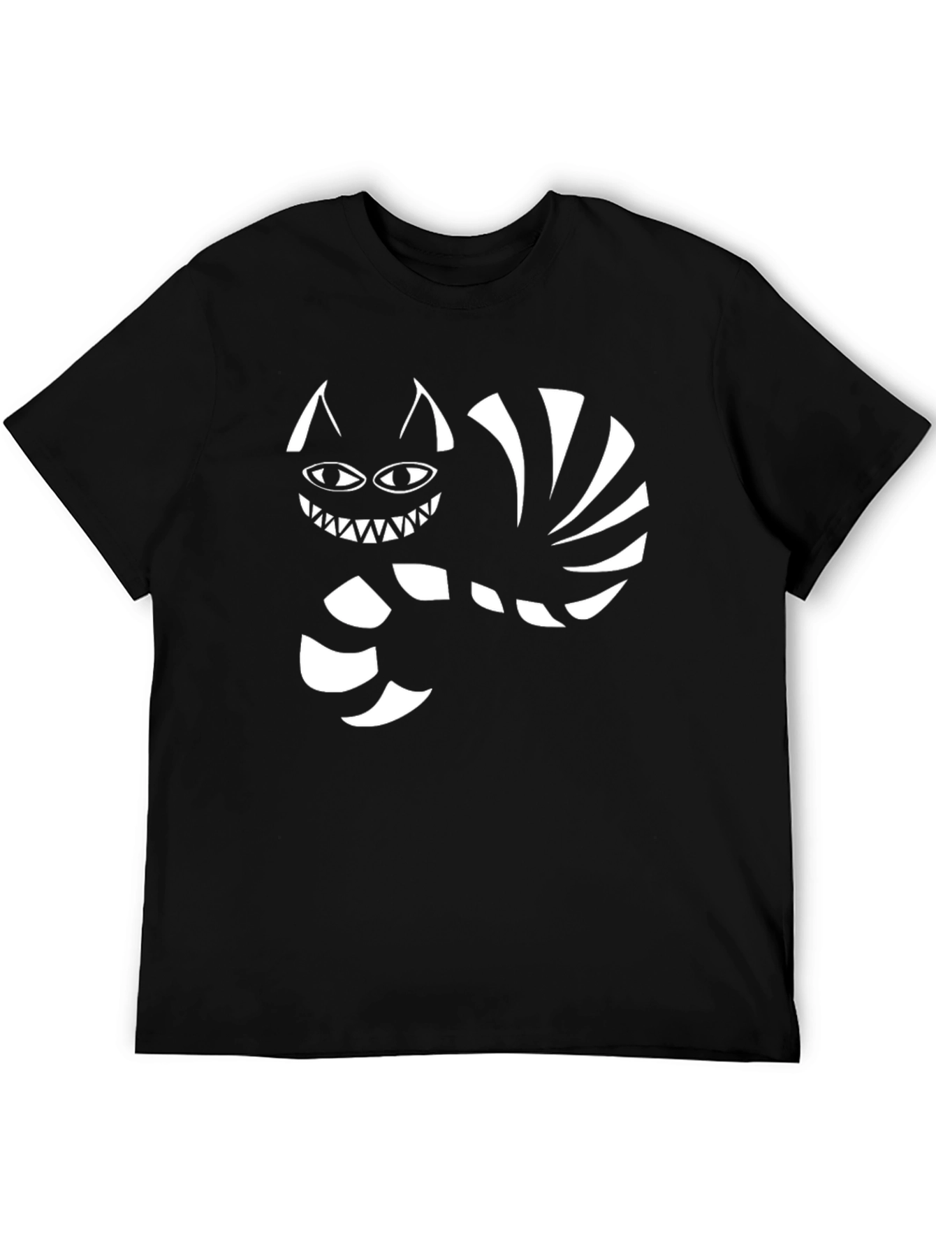 Cheshire Cat T-Shirt - Black Cotton Graphic Tee