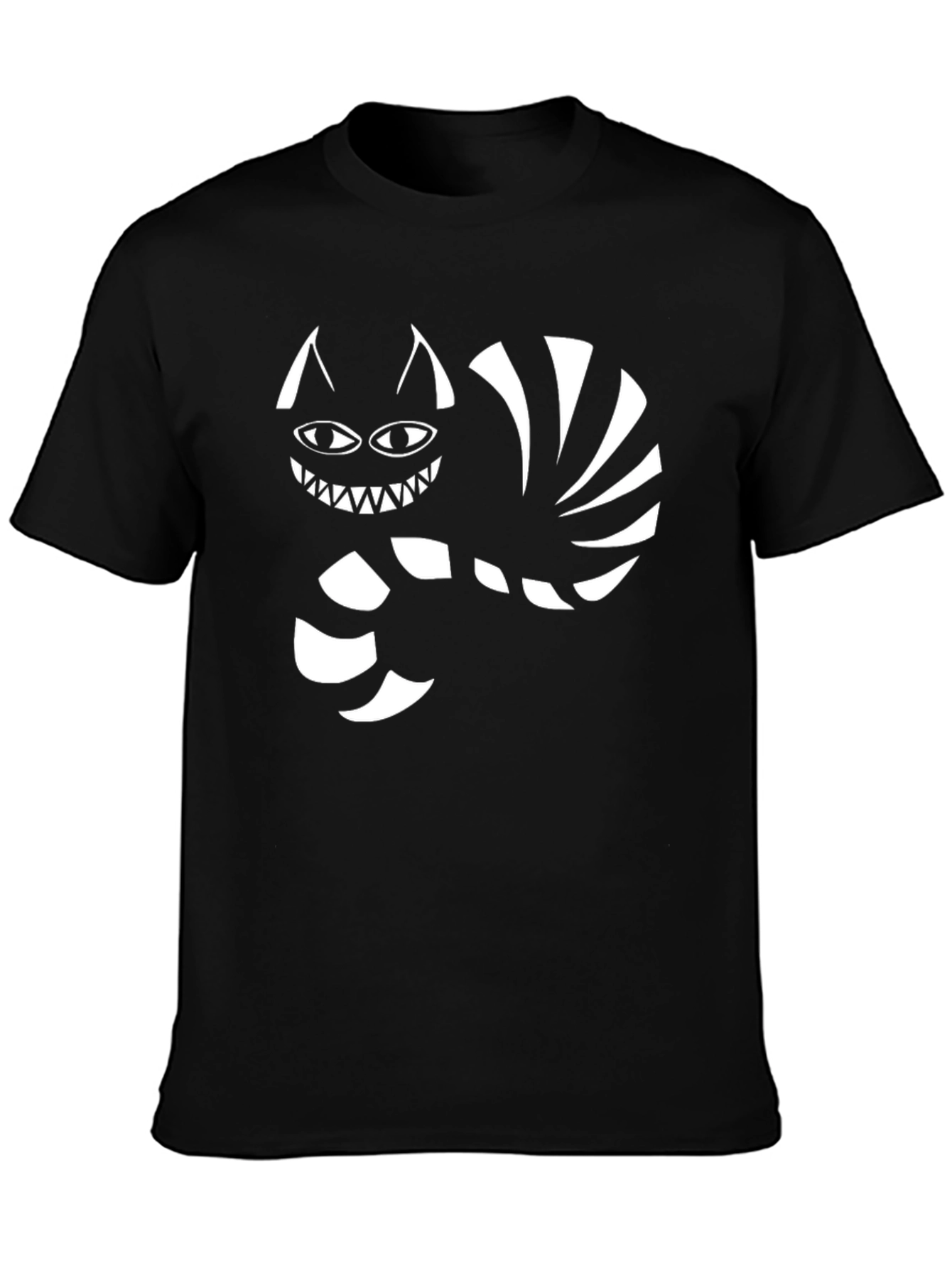 Cheshire Cat T-Shirt - Black Cotton Graphic Tee
