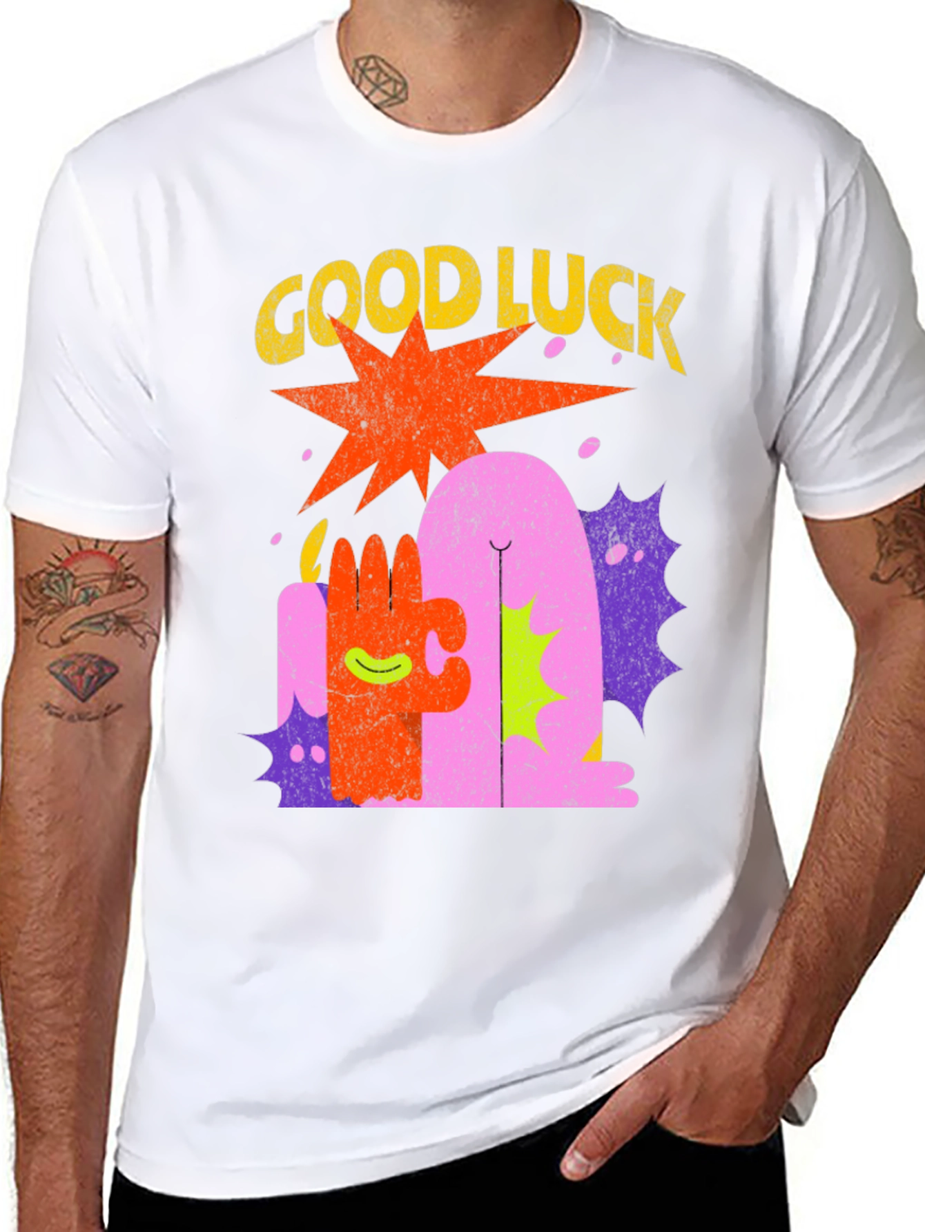 Good Luck Graphic Tee - Mens Black T-Shirt