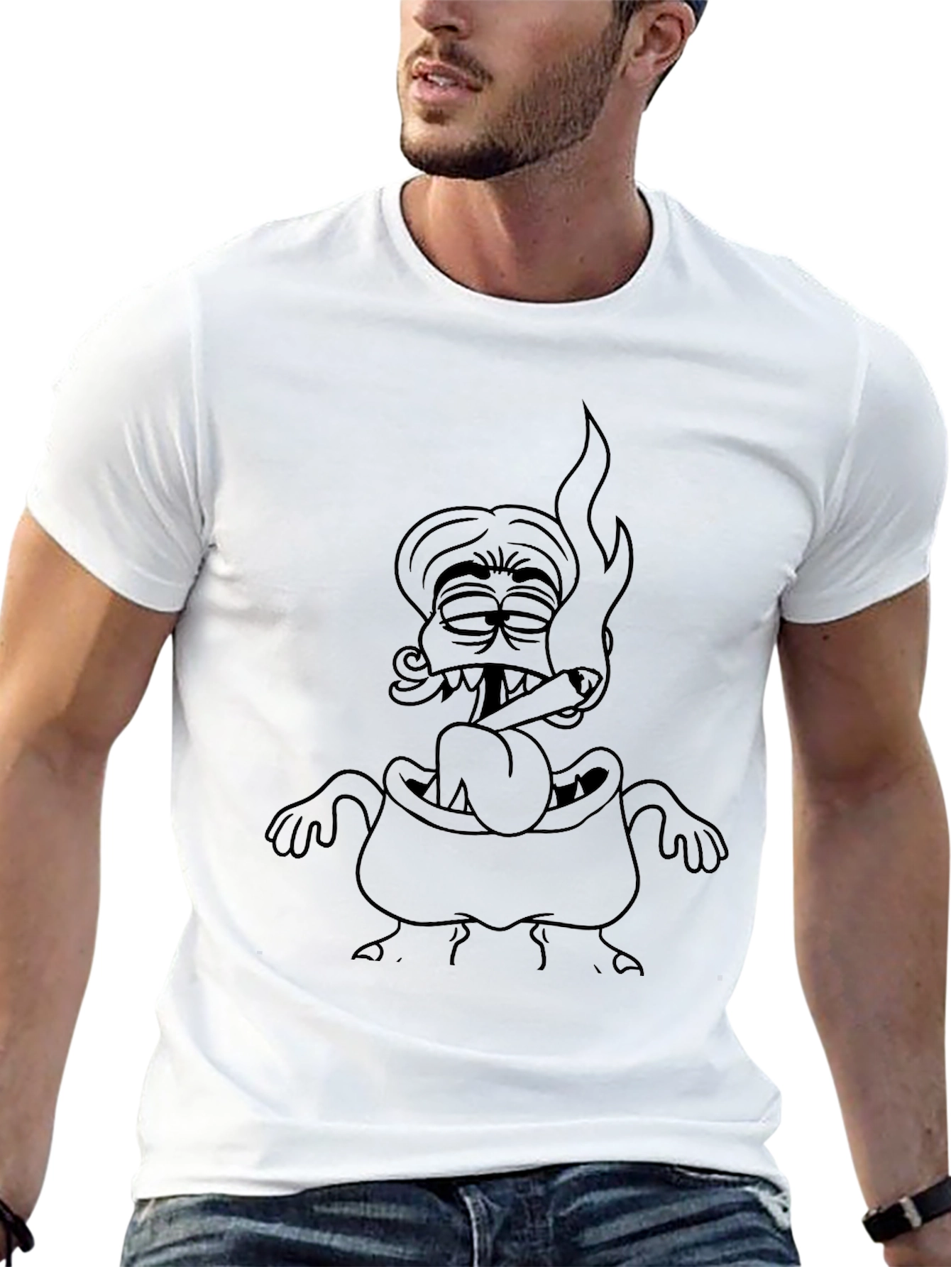 Cartoon Graphic T-Shirt - Black
