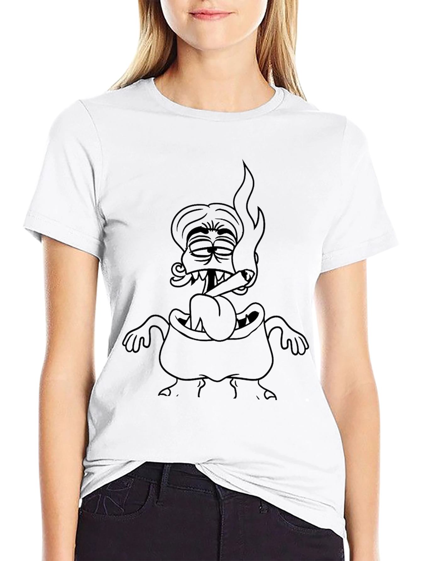 Cartoon Graphic T-Shirt - Black