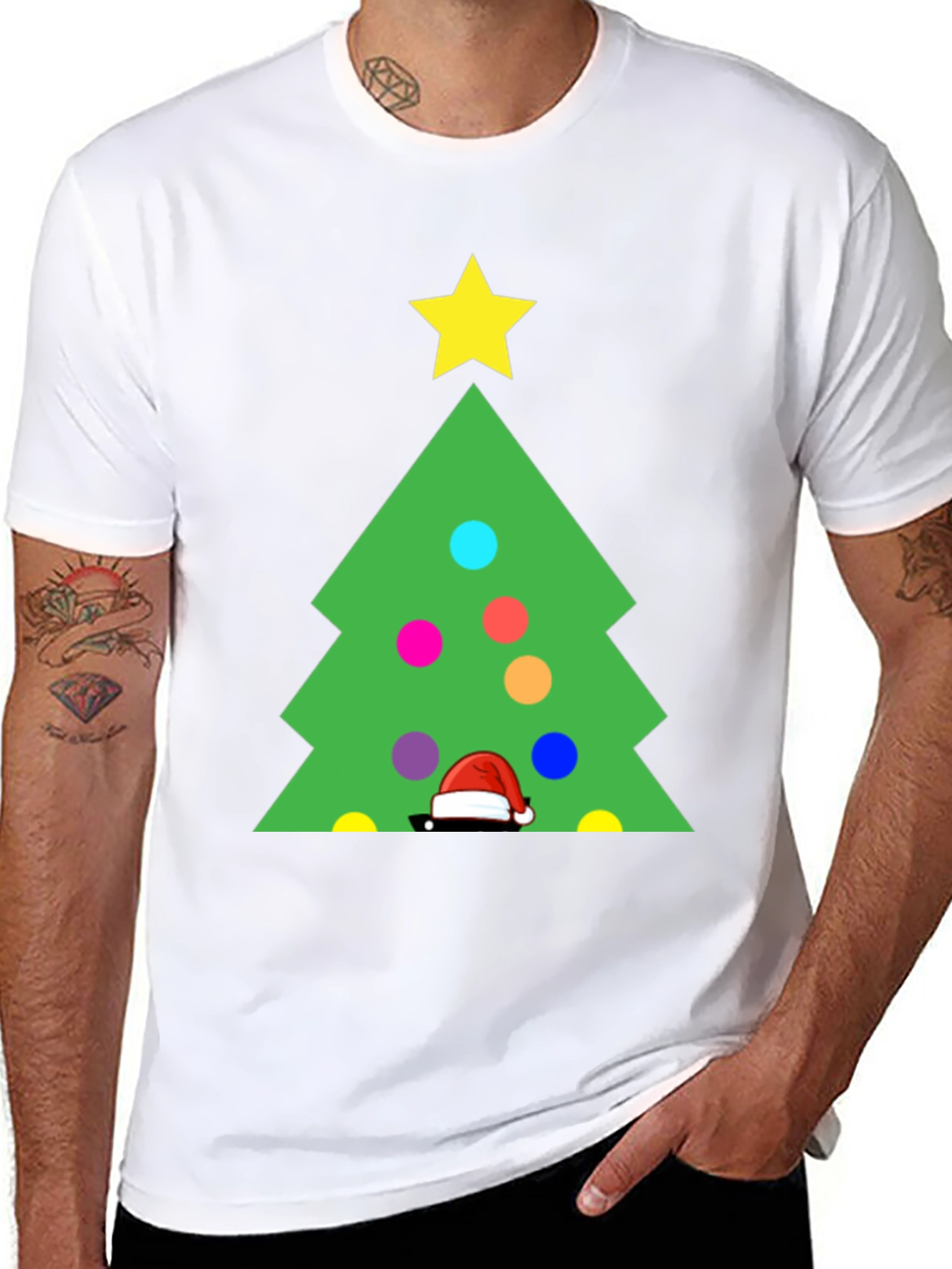 Festive Christmas Tree Graphic T-Shirt