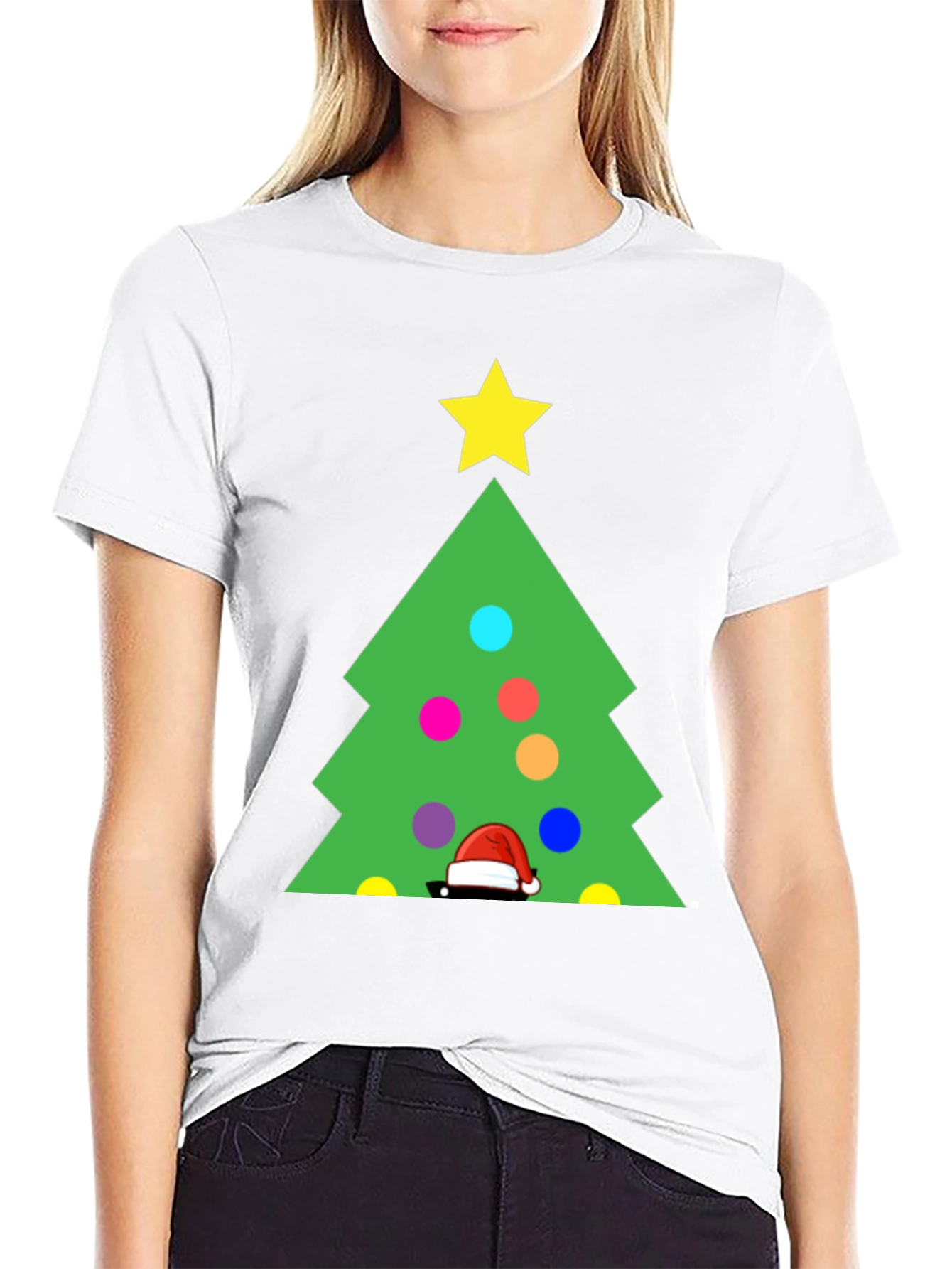 Festive Christmas Tree Graphic T-Shirt