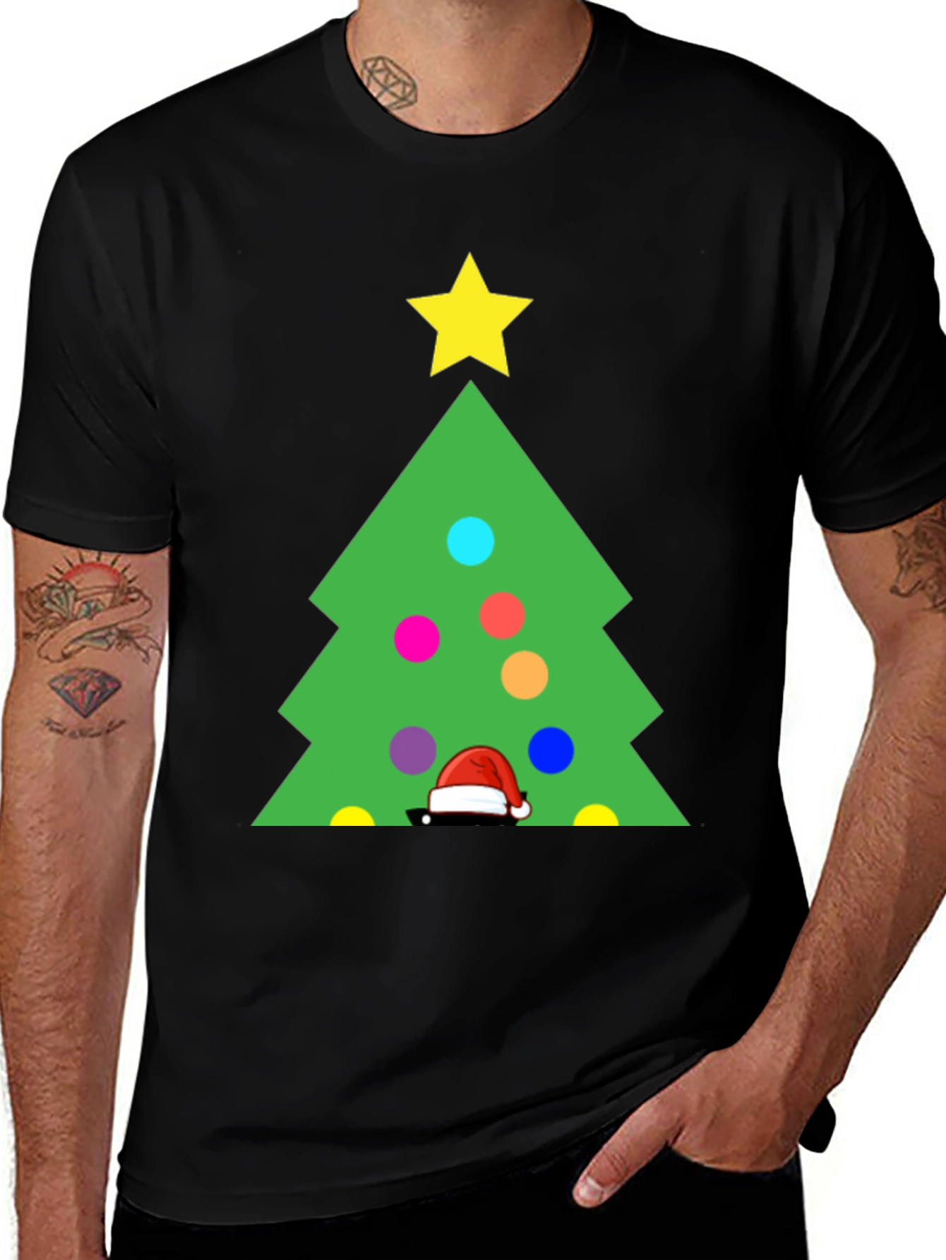Festive Christmas Tree Graphic T-Shirt