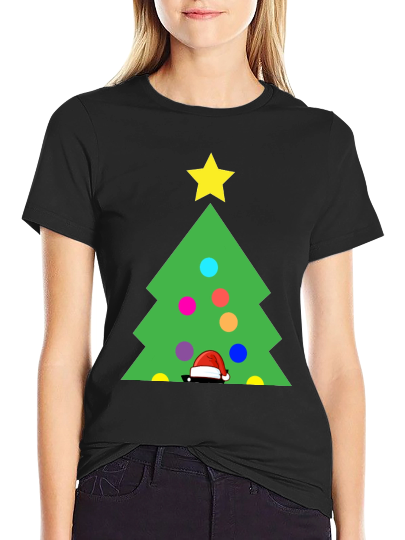 Festive Christmas Tree Graphic T-Shirt