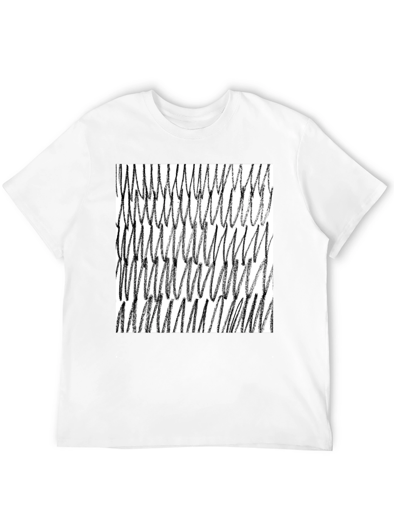 Abstract Scribble Graphic Tee - Black