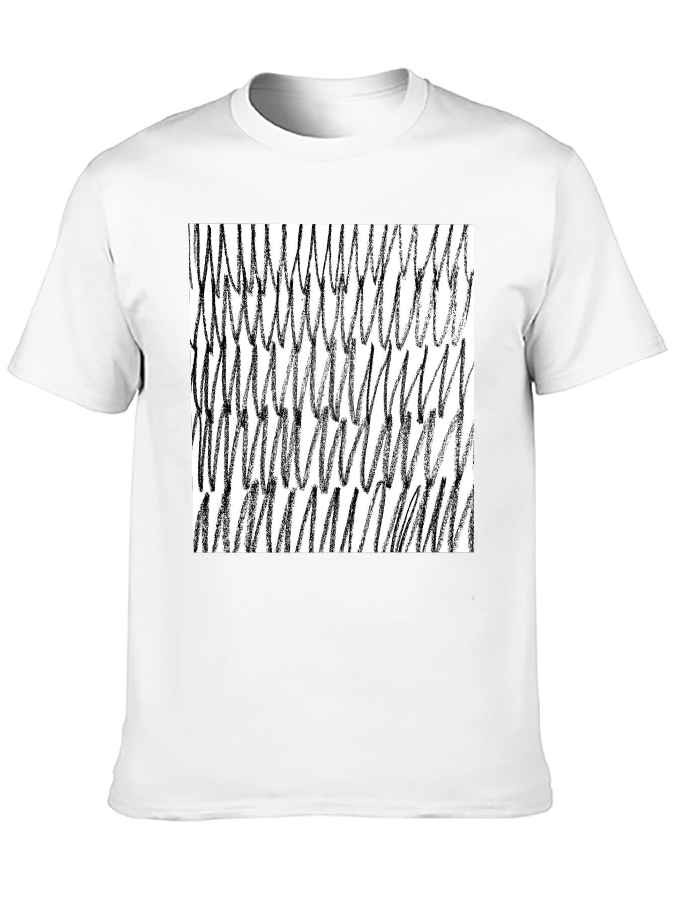 Abstract Scribble Graphic Tee - Black
