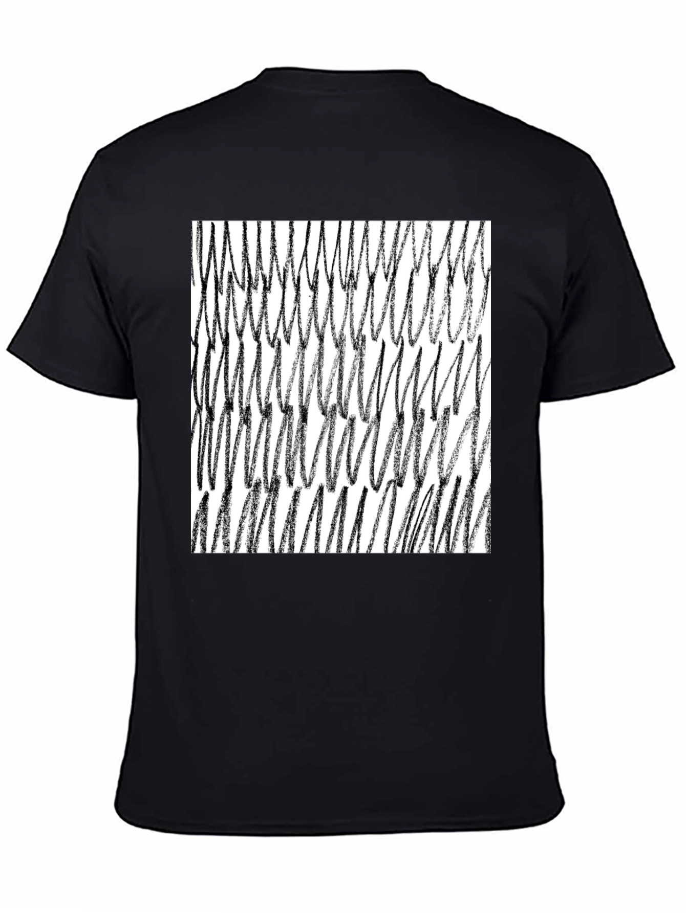 Abstract Scribble Graphic Tee - Black