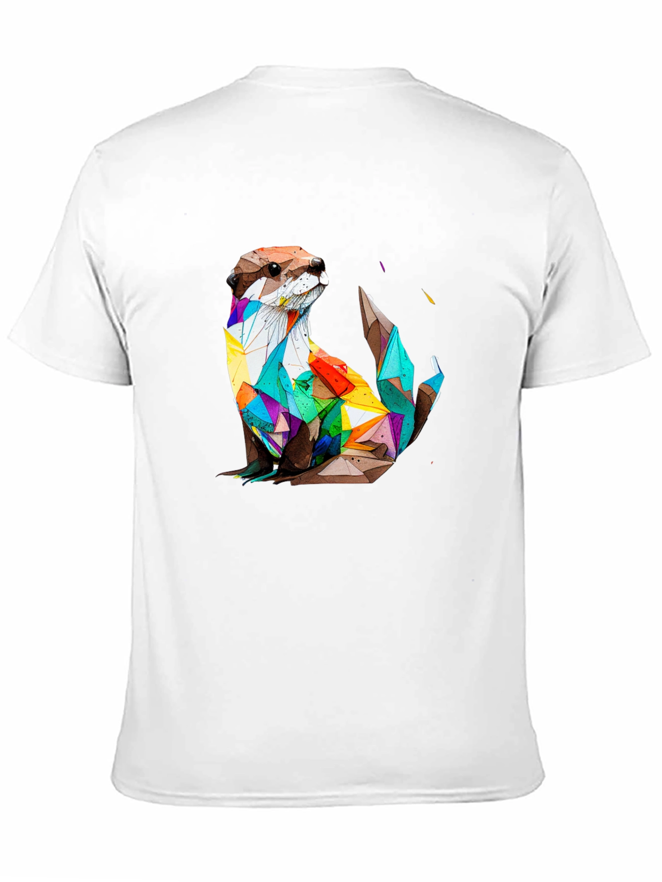 Geometric Otter Graphic Tee - Stylish Black T-Shirt
