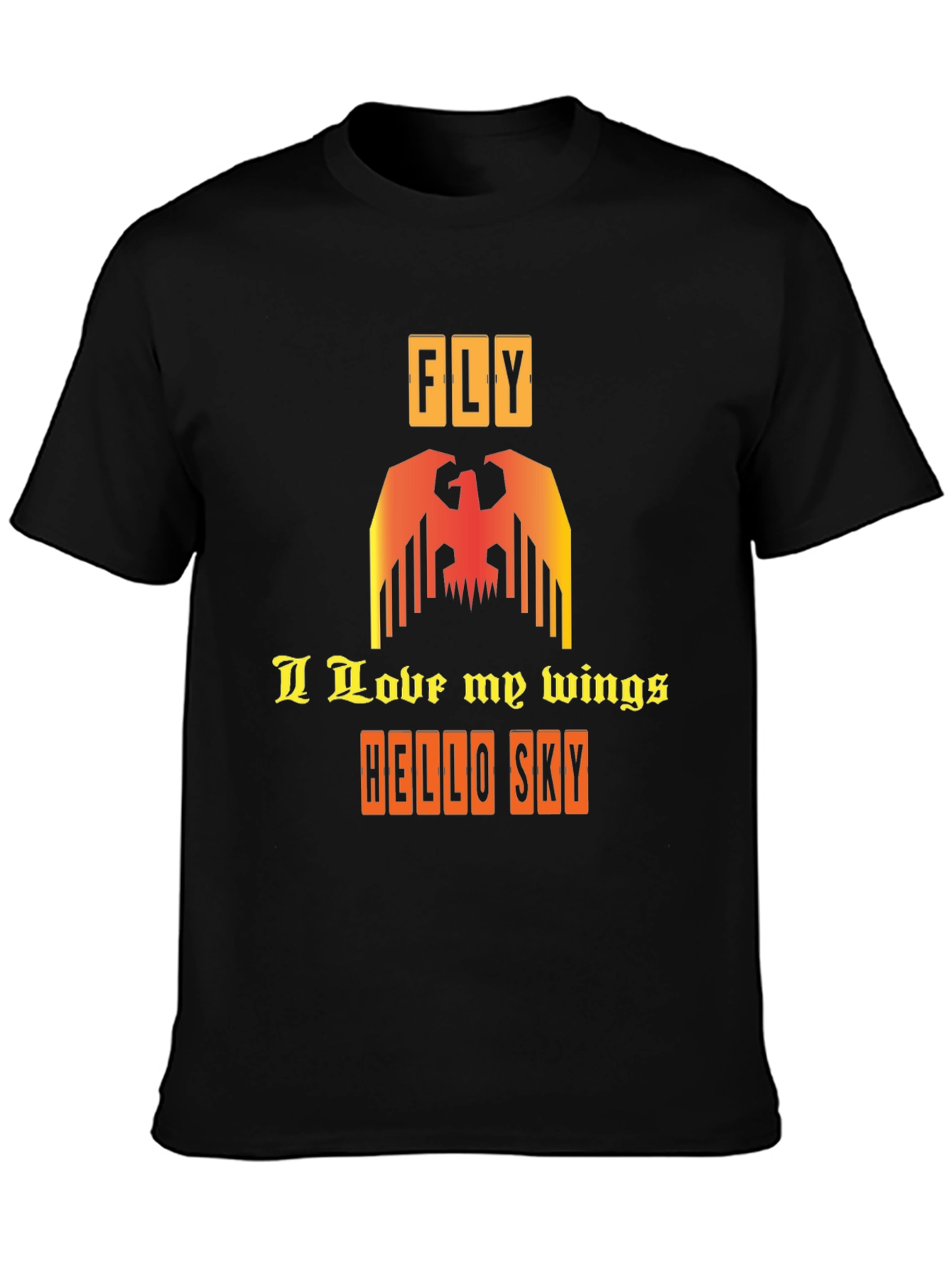 Fly with Wings Graphic Tee - Stylish Black T-Shirt