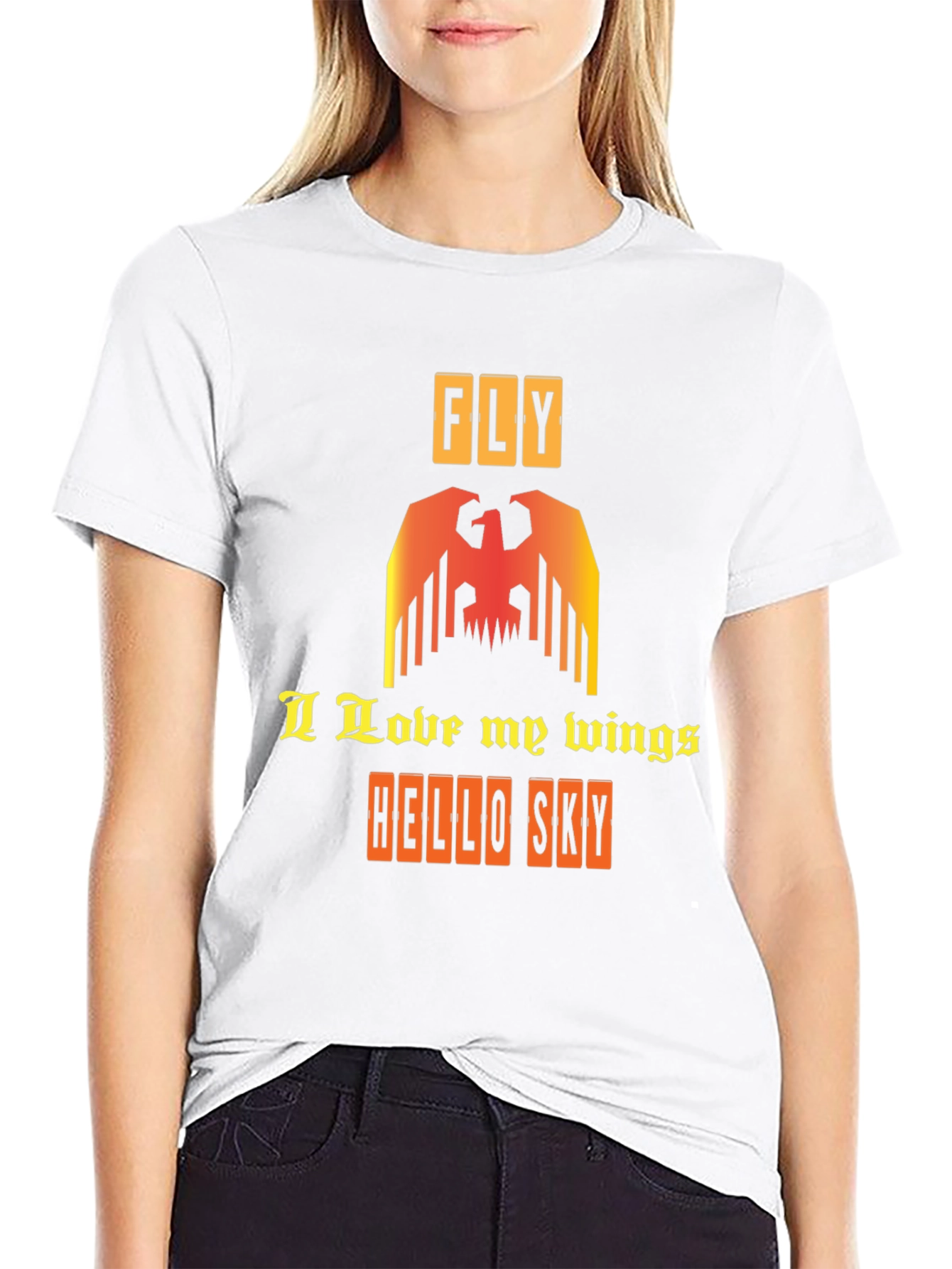 Fly with Wings Graphic Tee - Stylish Black T-Shirt