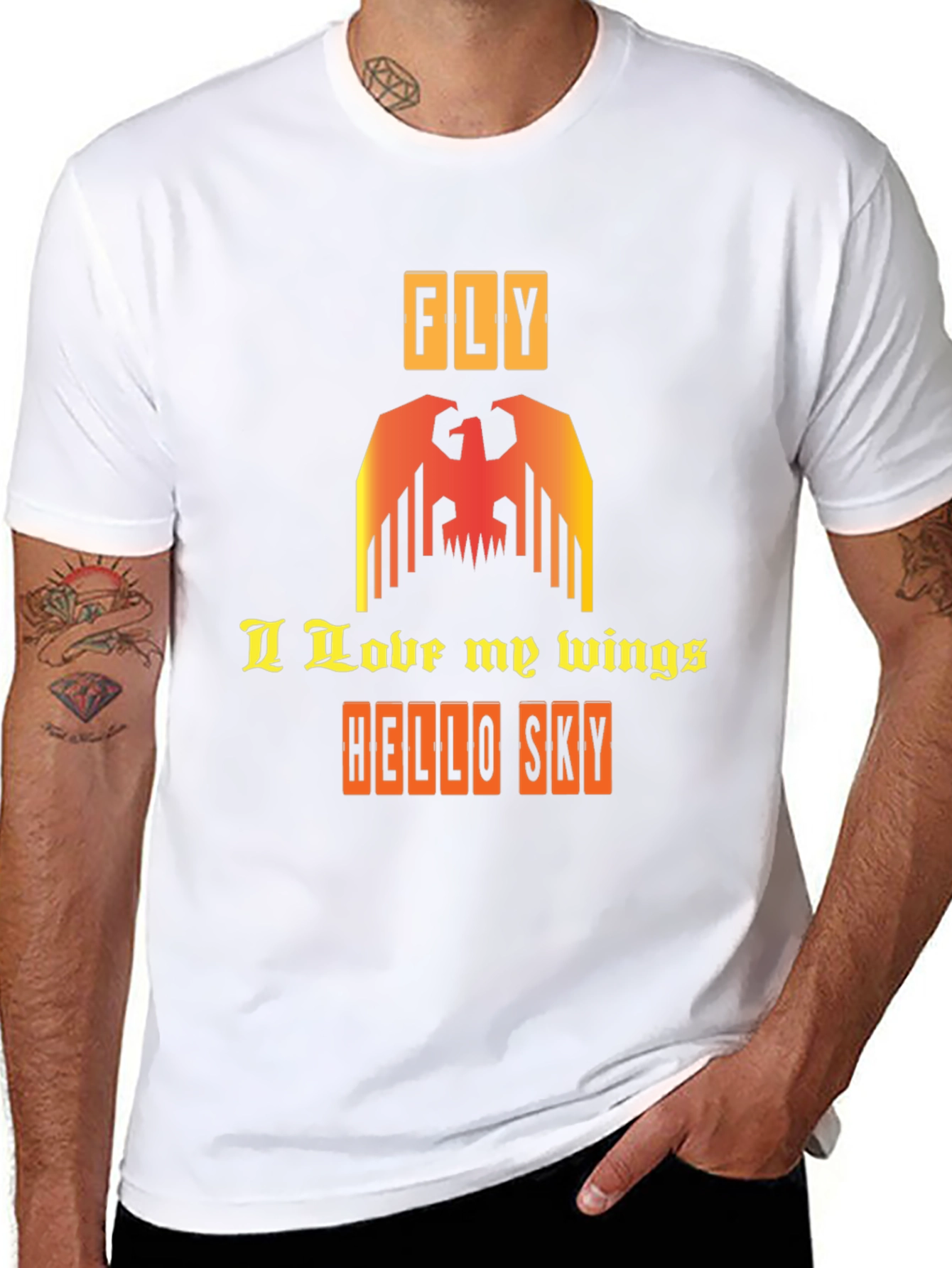 Fly with Wings Graphic Tee - Stylish Black T-Shirt