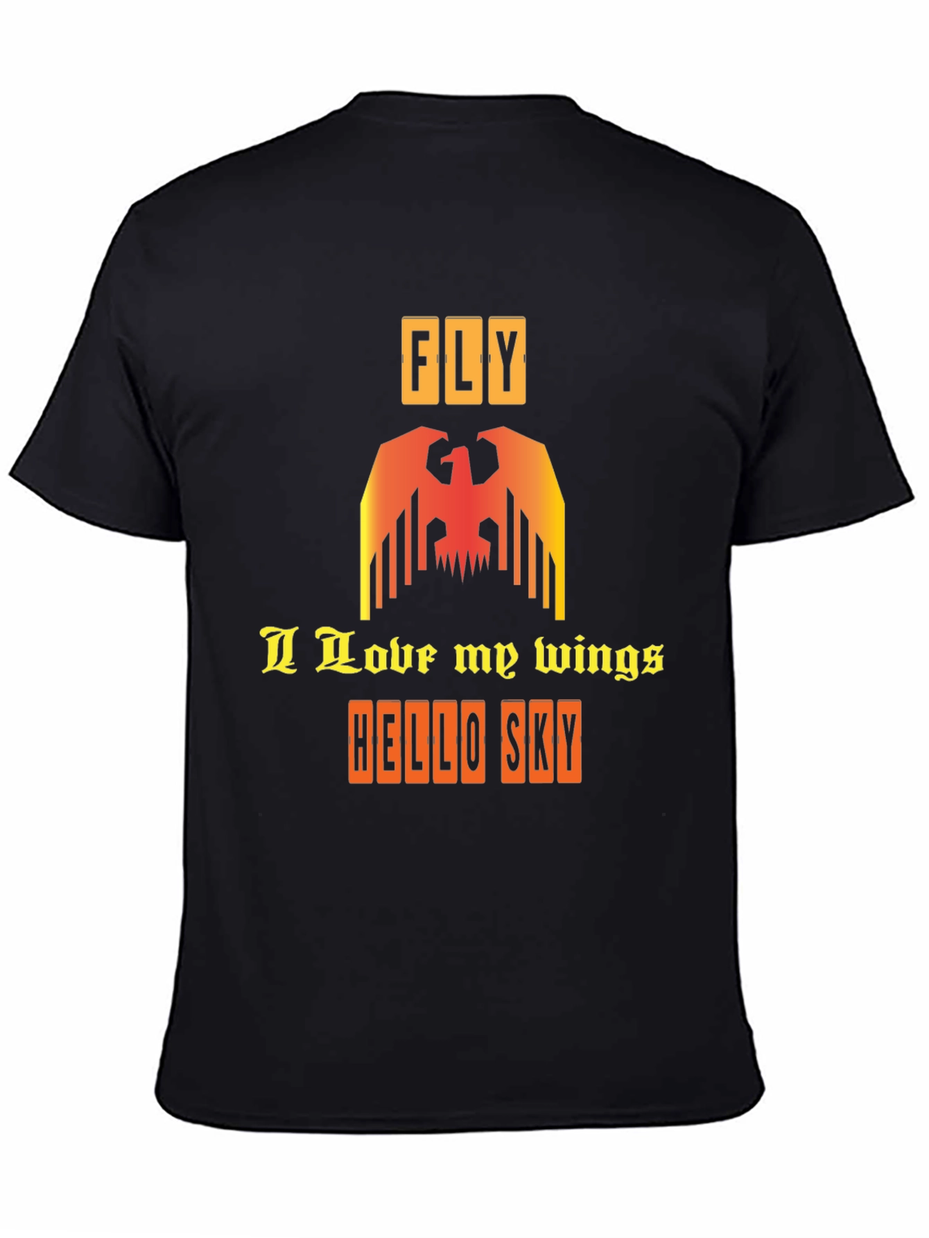 Fly with Wings Graphic Tee - Stylish Black T-Shirt