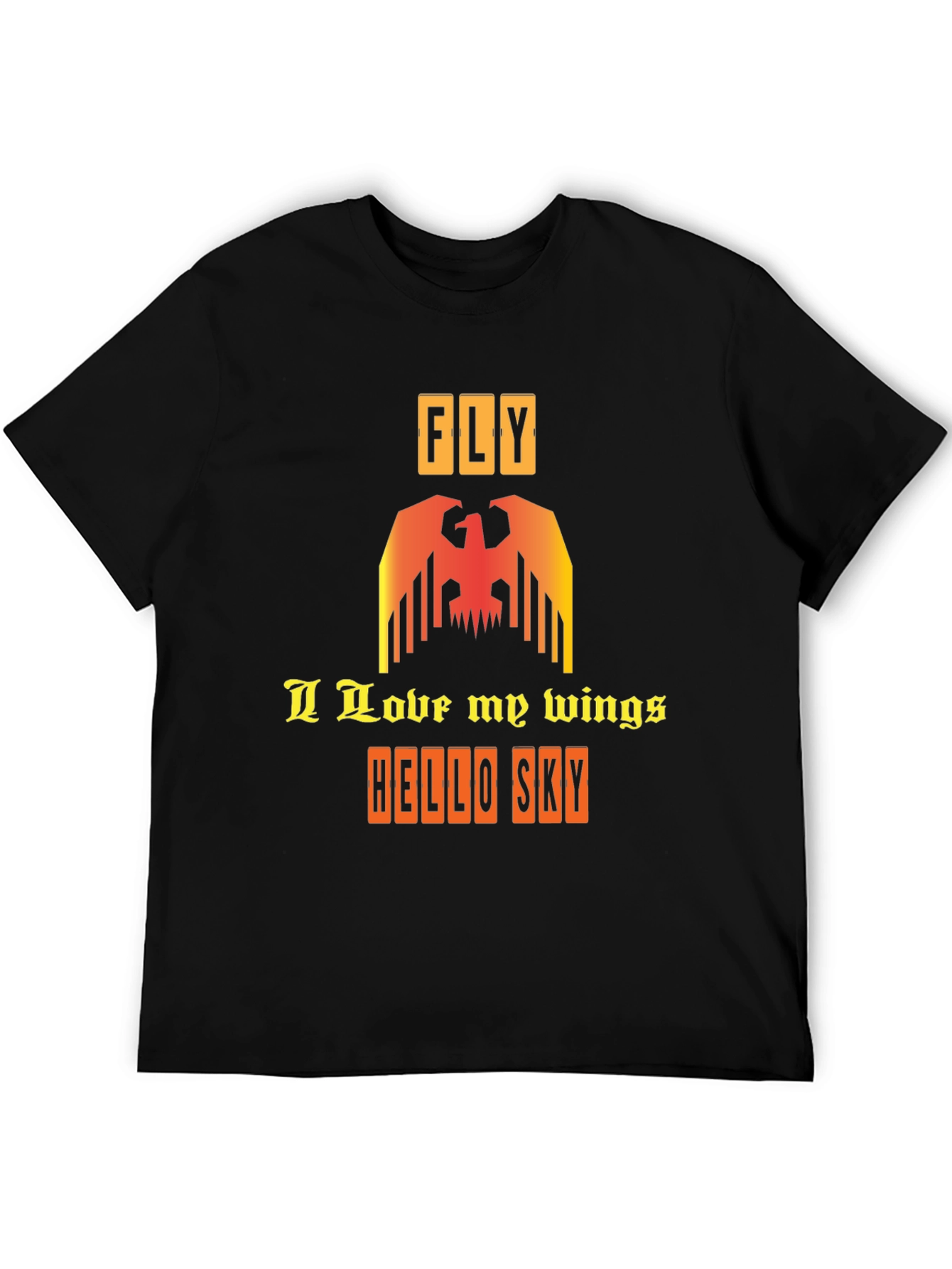 Fly with Wings Graphic Tee - Stylish Black T-Shirt