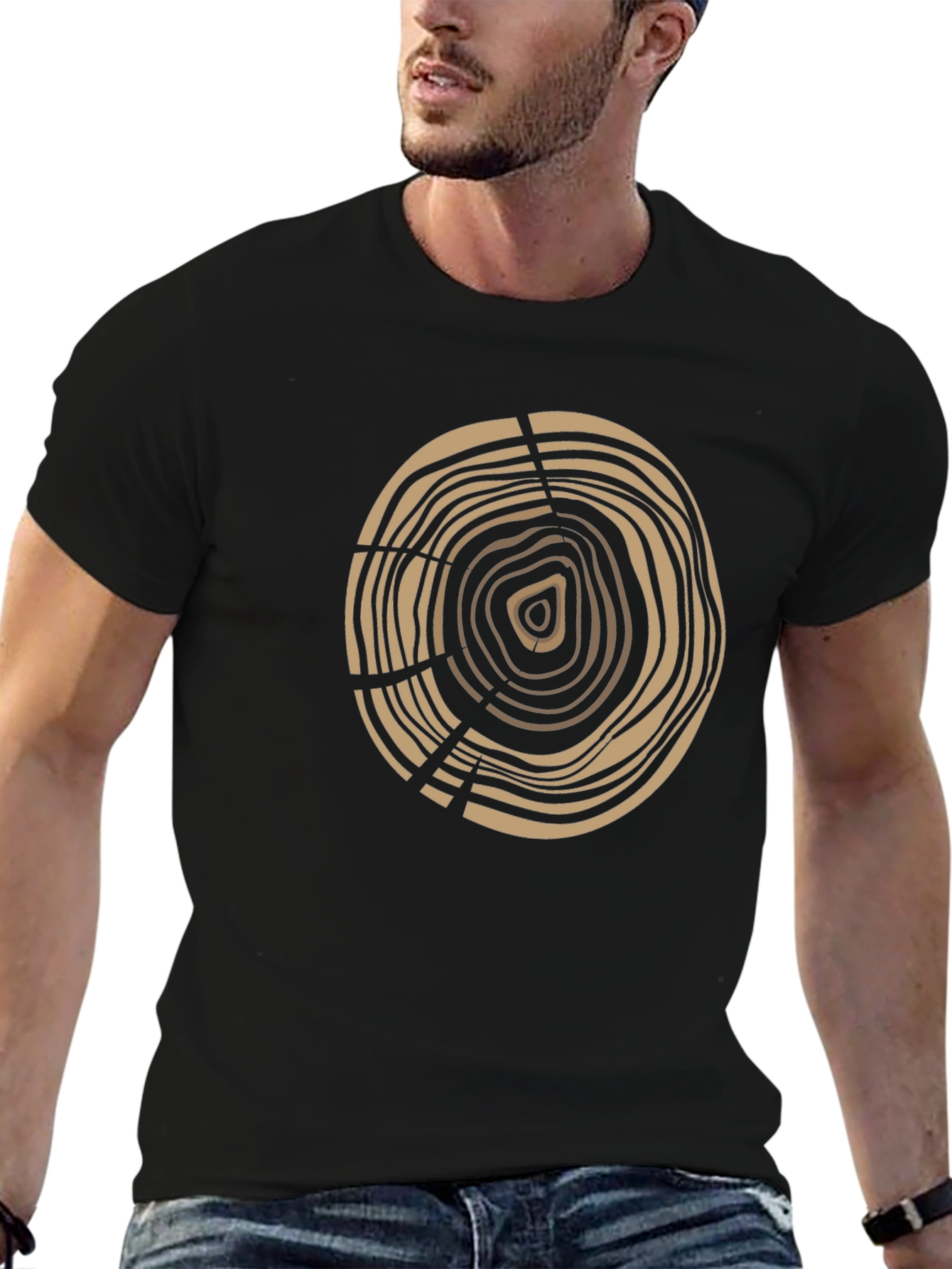 Tree Ring Graphic Tee - Earthy Design