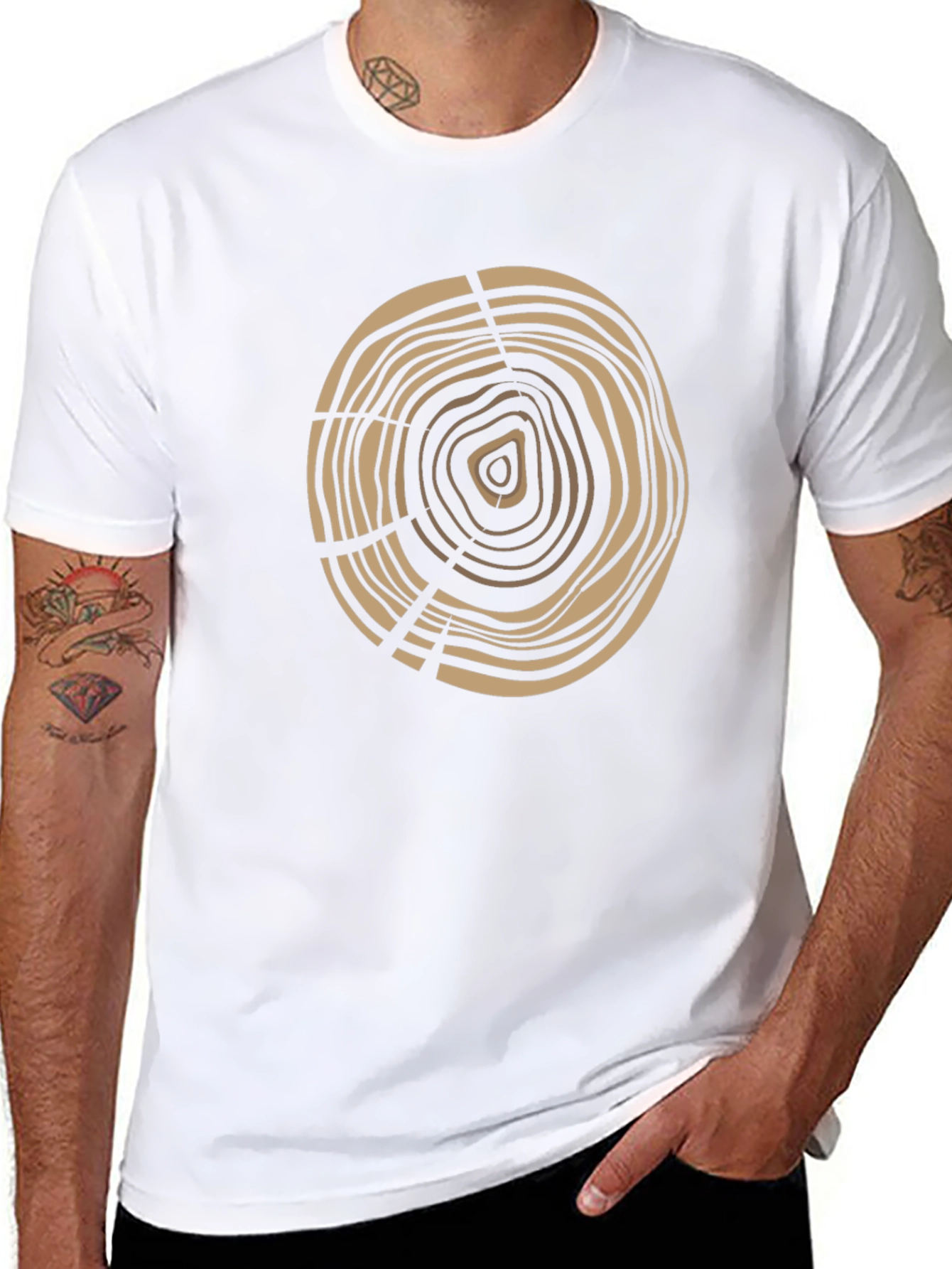 Tree Ring Graphic Tee - Earthy Design