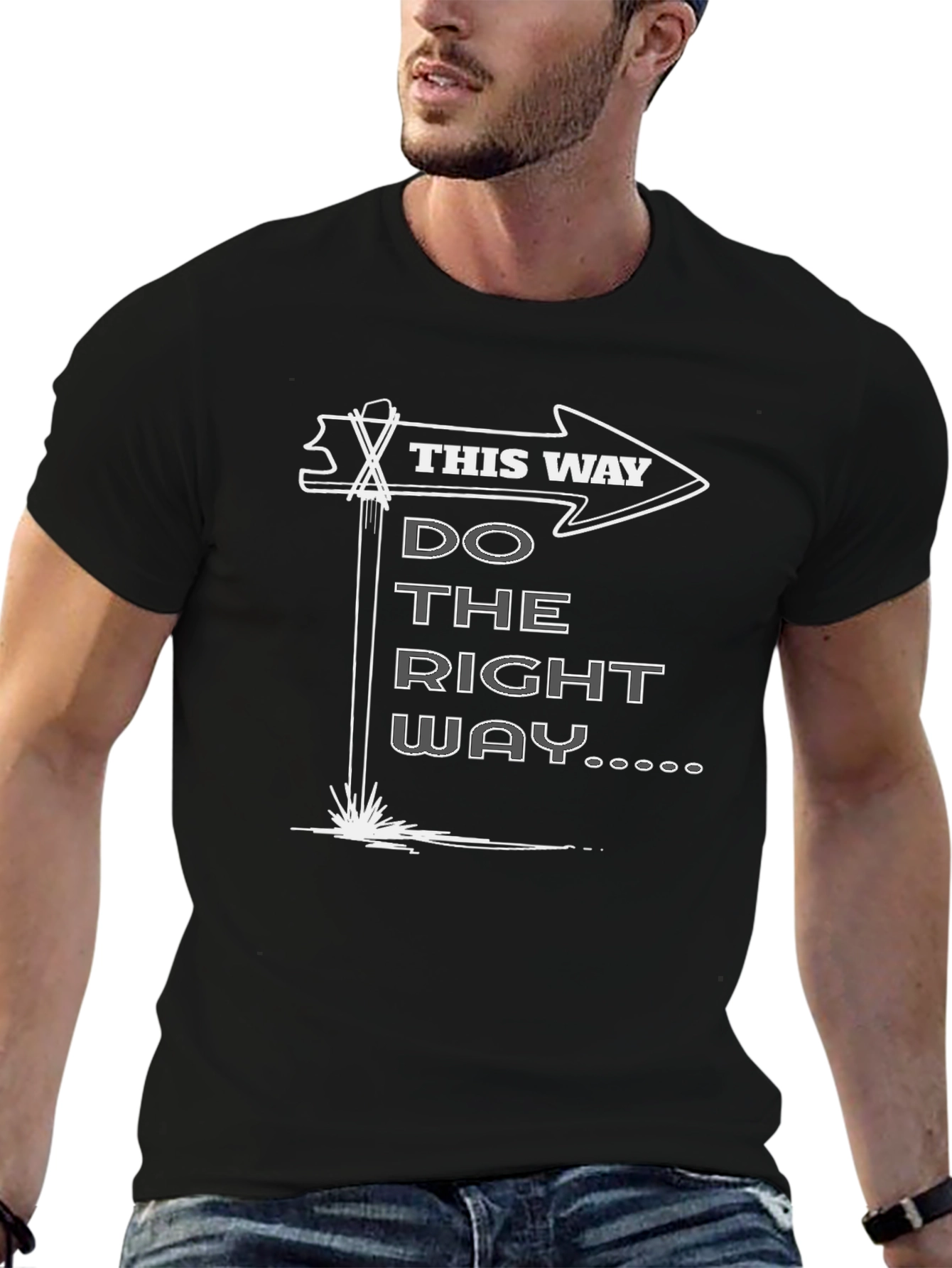Do The Right Way T-Shirt - Black Cotton