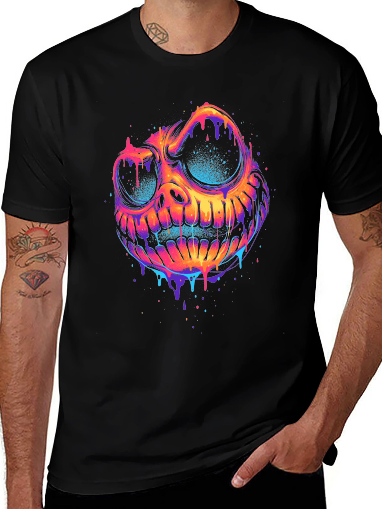 Psychedelic Skull Graphic Tee - Bold & Unique