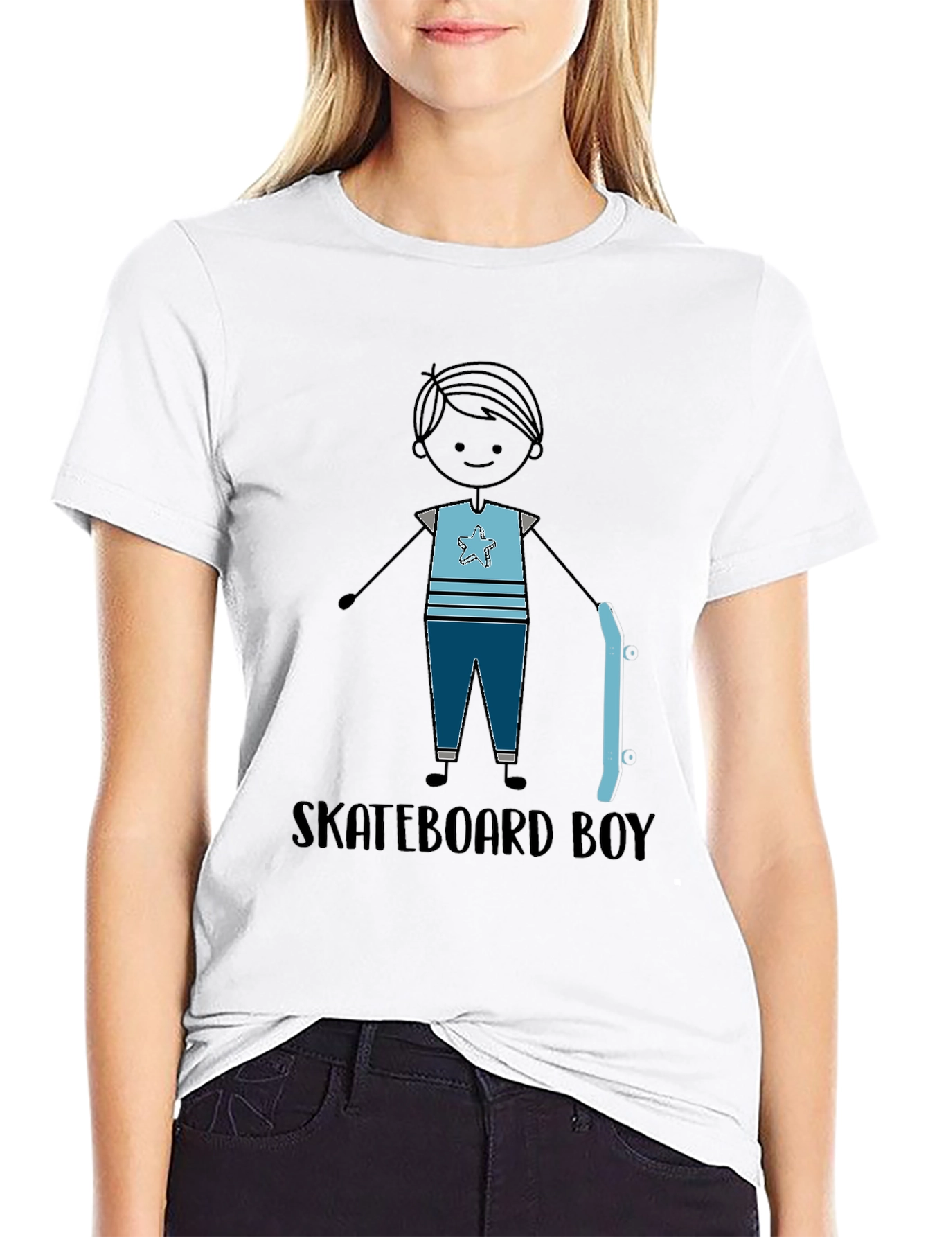 Skateboard Boy Graphic Tee - Stylish Casual T-Shirt
