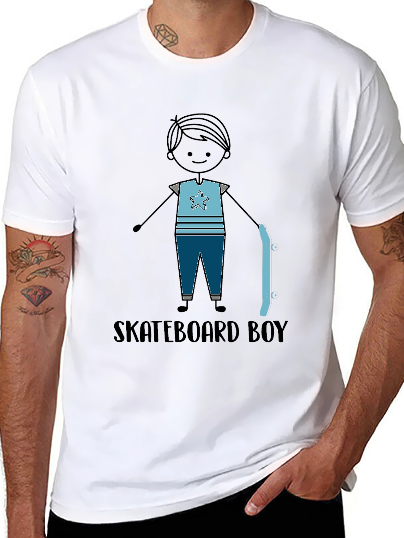 Skateboard Boy Graphic Tee - Stylish Casual T-Shirt