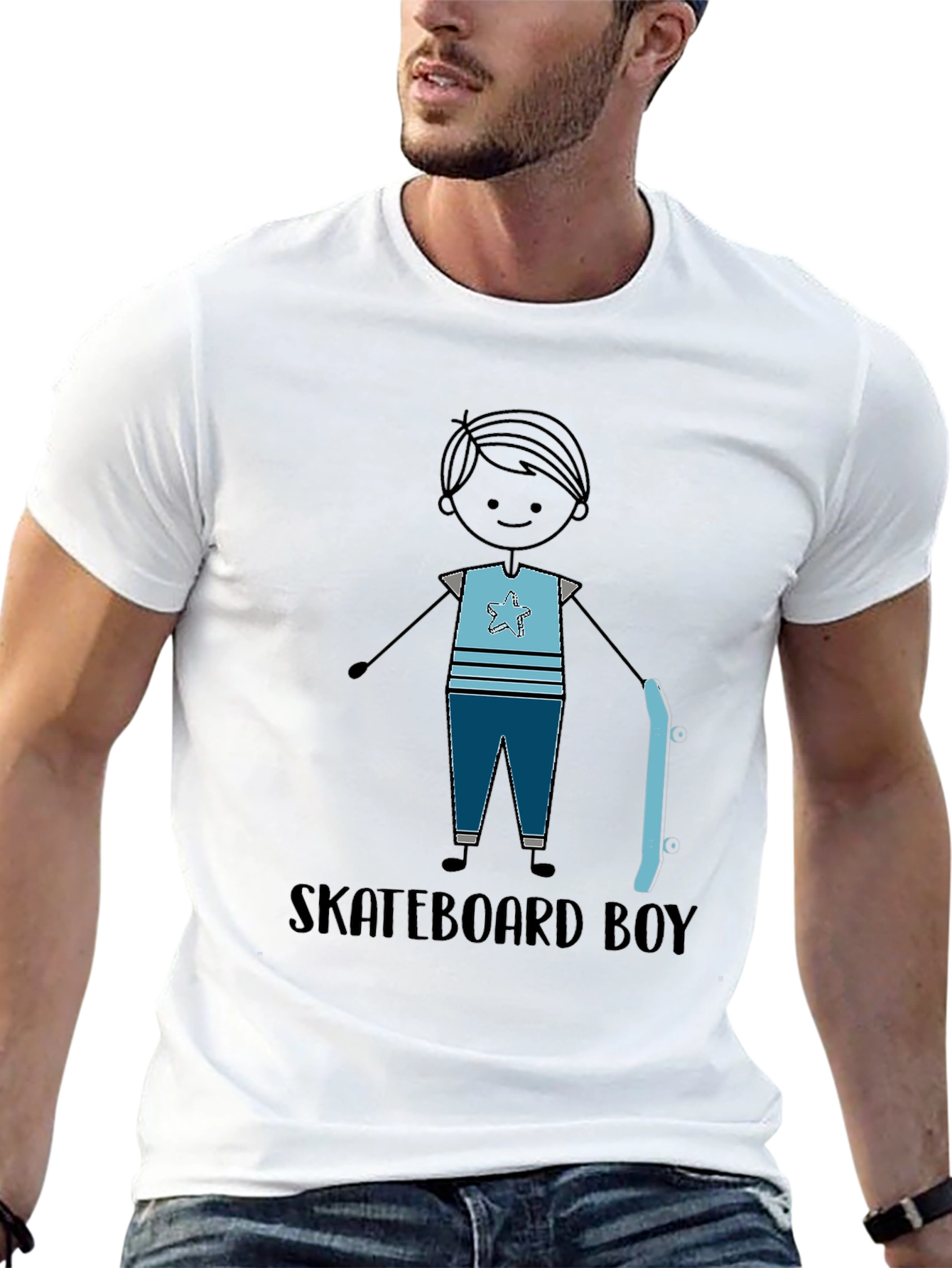 Skateboard Boy Graphic Tee - Stylish Casual T-Shirt