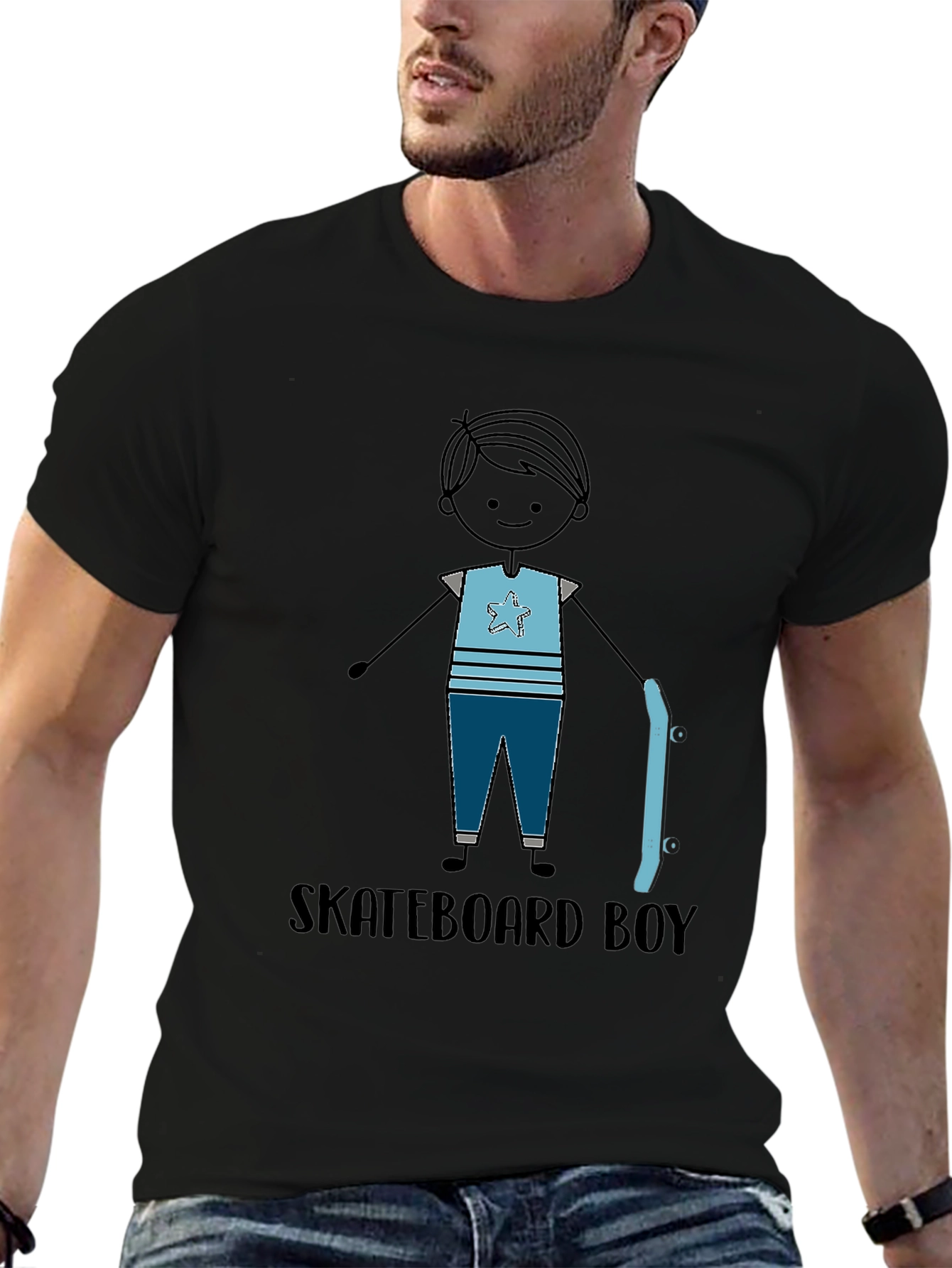 Skateboard Boy Graphic Tee - Stylish Casual T-Shirt