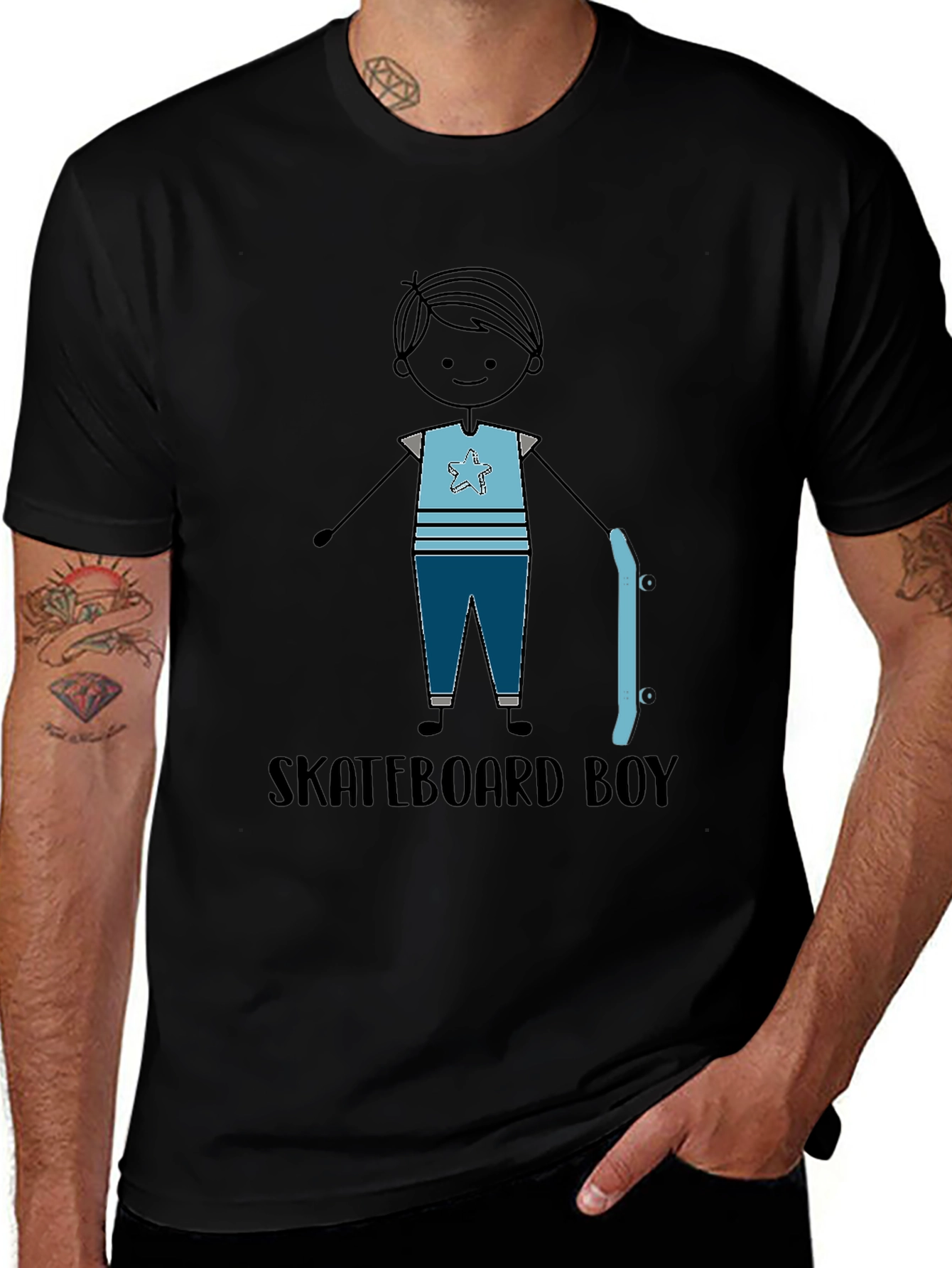 Skateboard Boy Graphic Tee - Stylish Casual T-Shirt