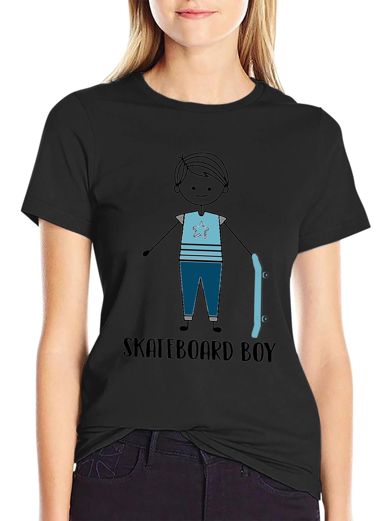 Skateboard Boy Graphic Tee - Stylish Casual T-Shirt