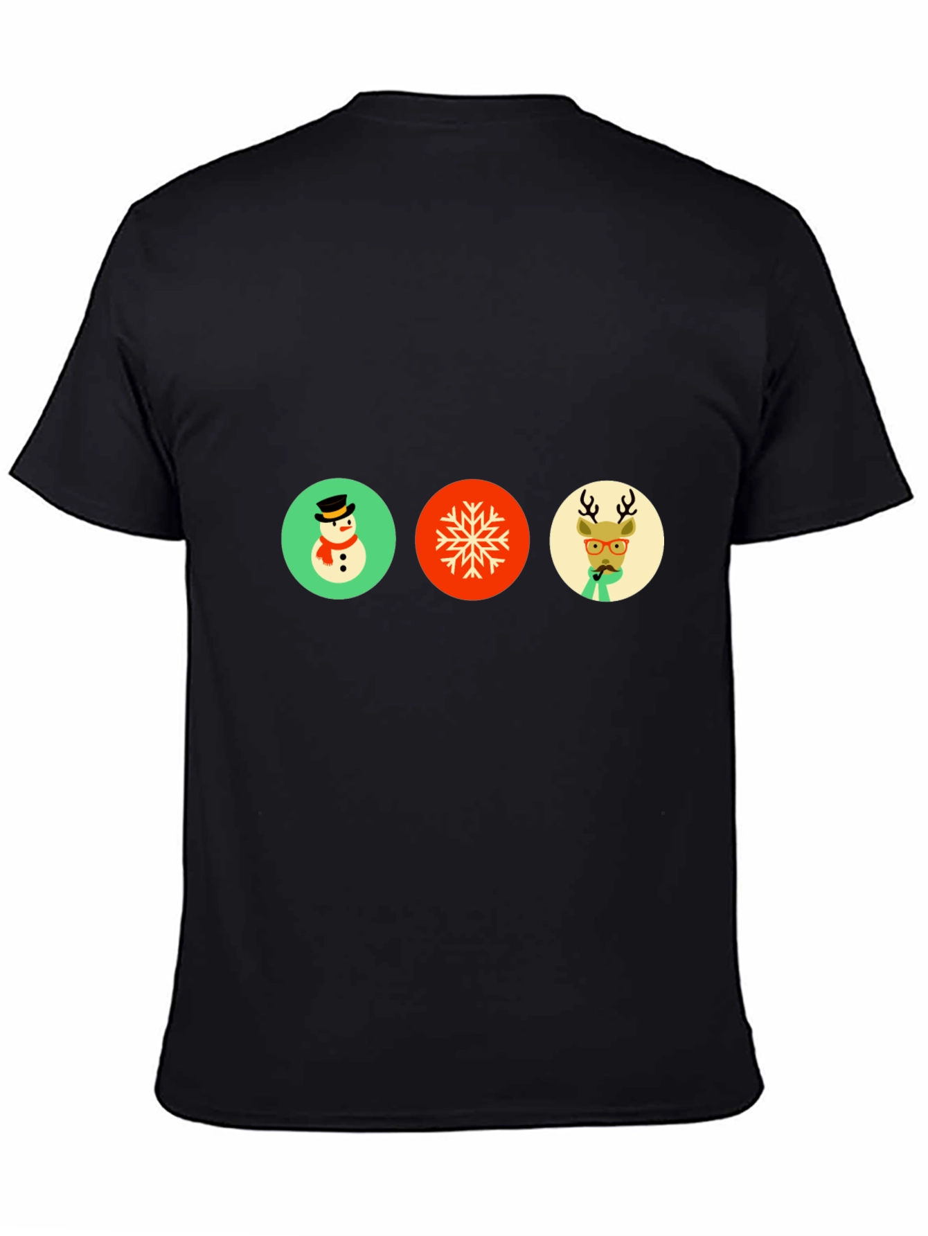 Festive Holiday Graphic Tee - Snowman Snowflake Reindeer
