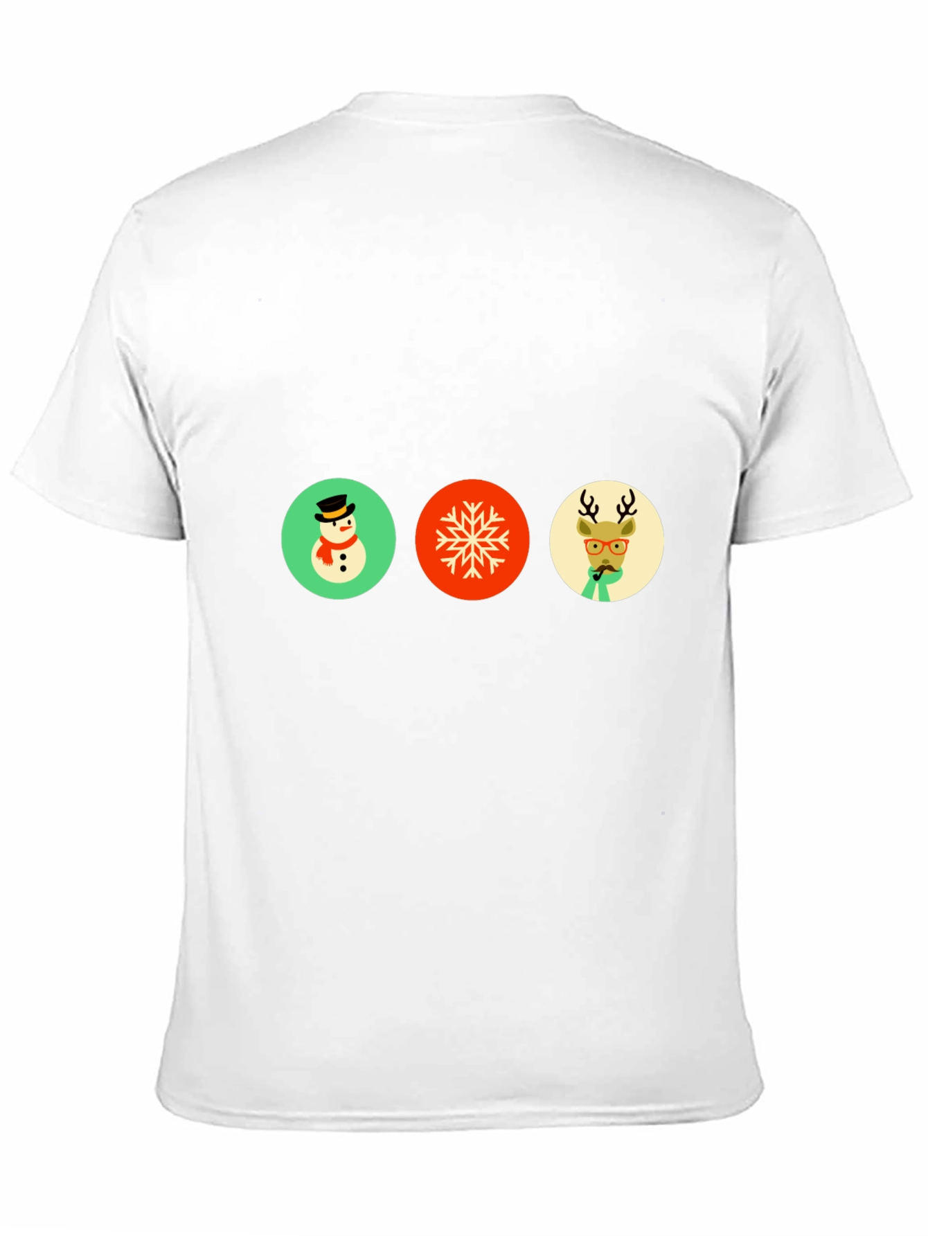 Festive Holiday Graphic Tee - Snowman Snowflake Reindeer