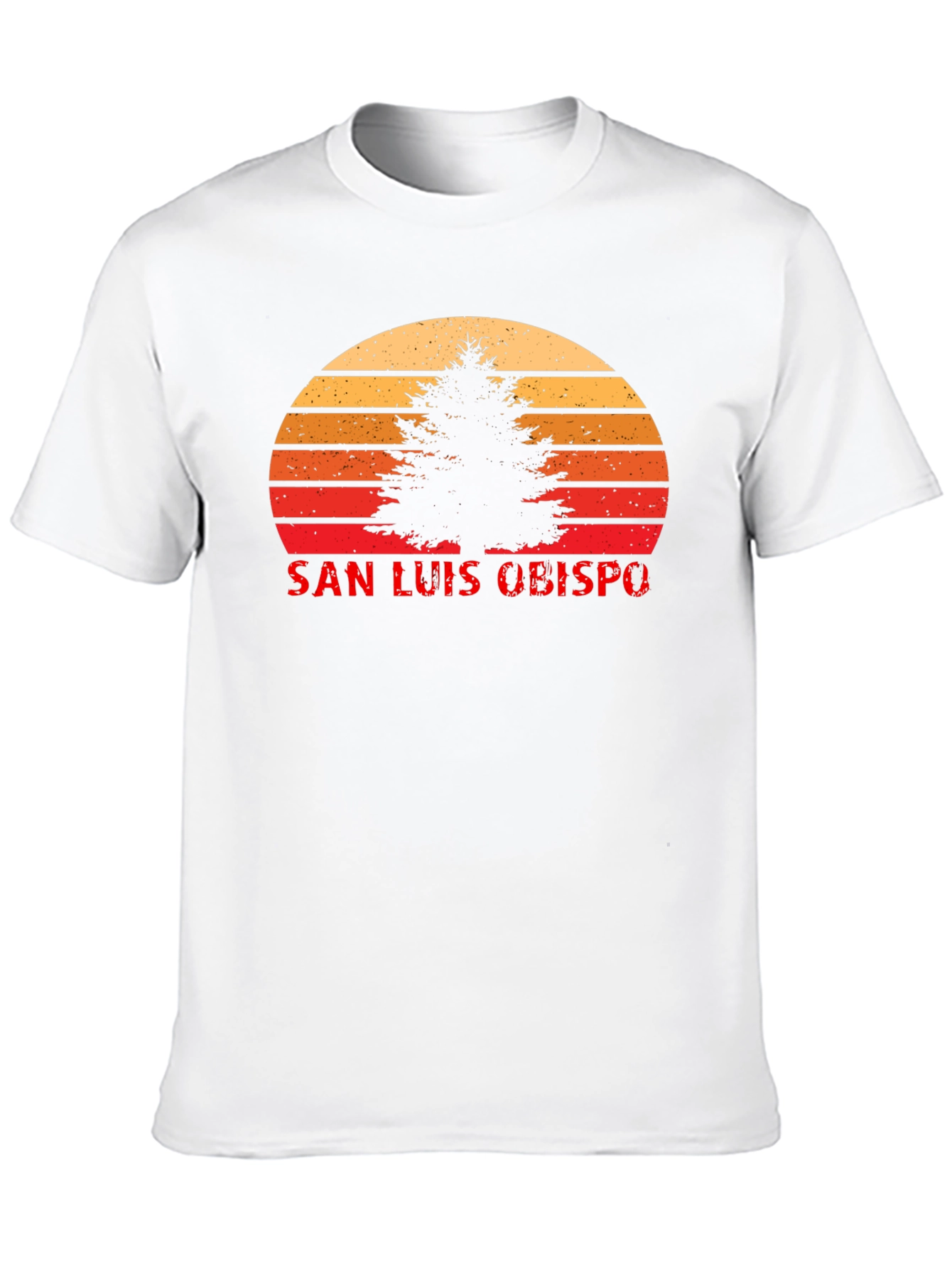 San Luis Obispo Retro Sunset Tree T-Shirt