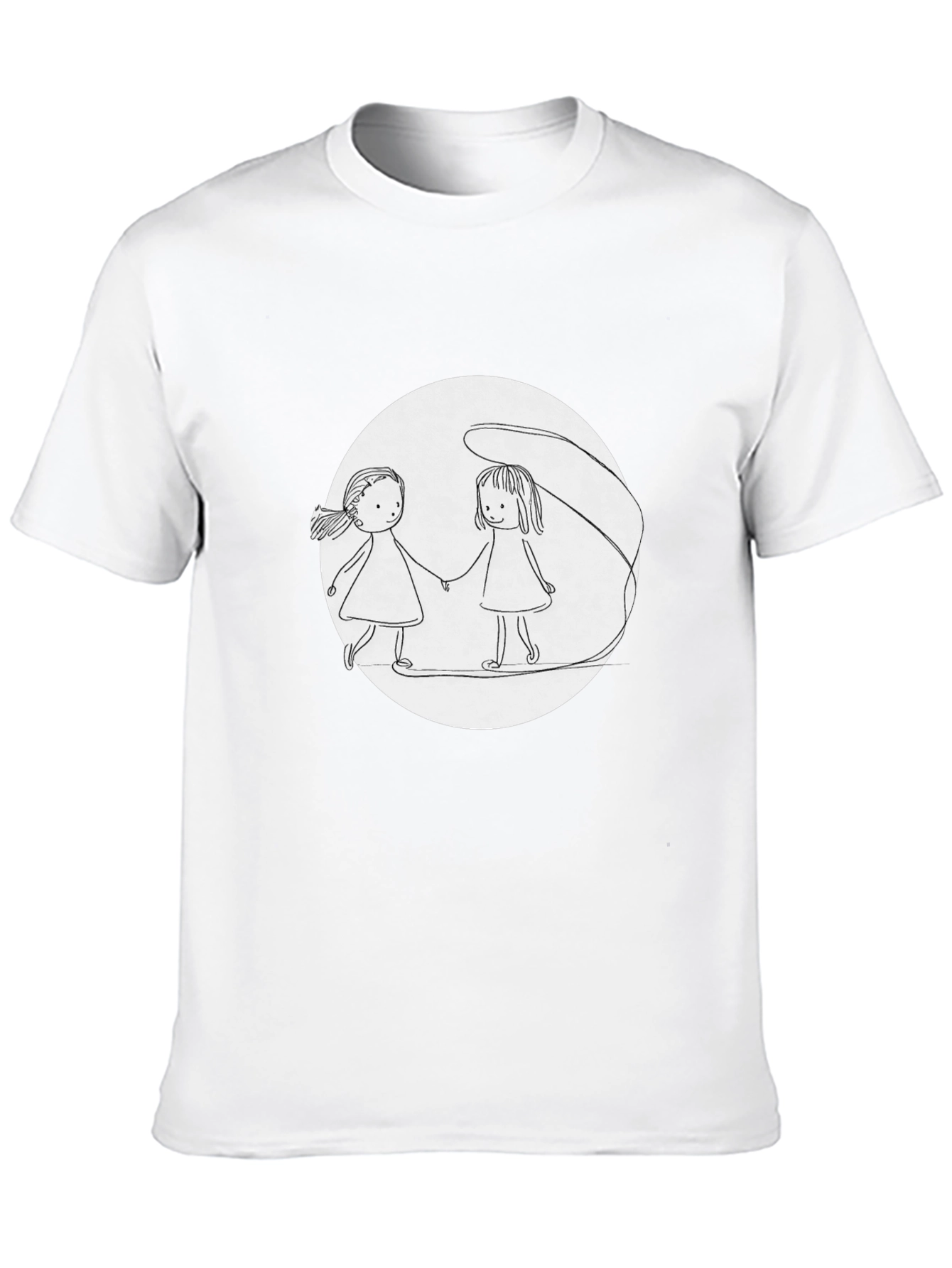 Girls Holding Hands T-Shirt - Black