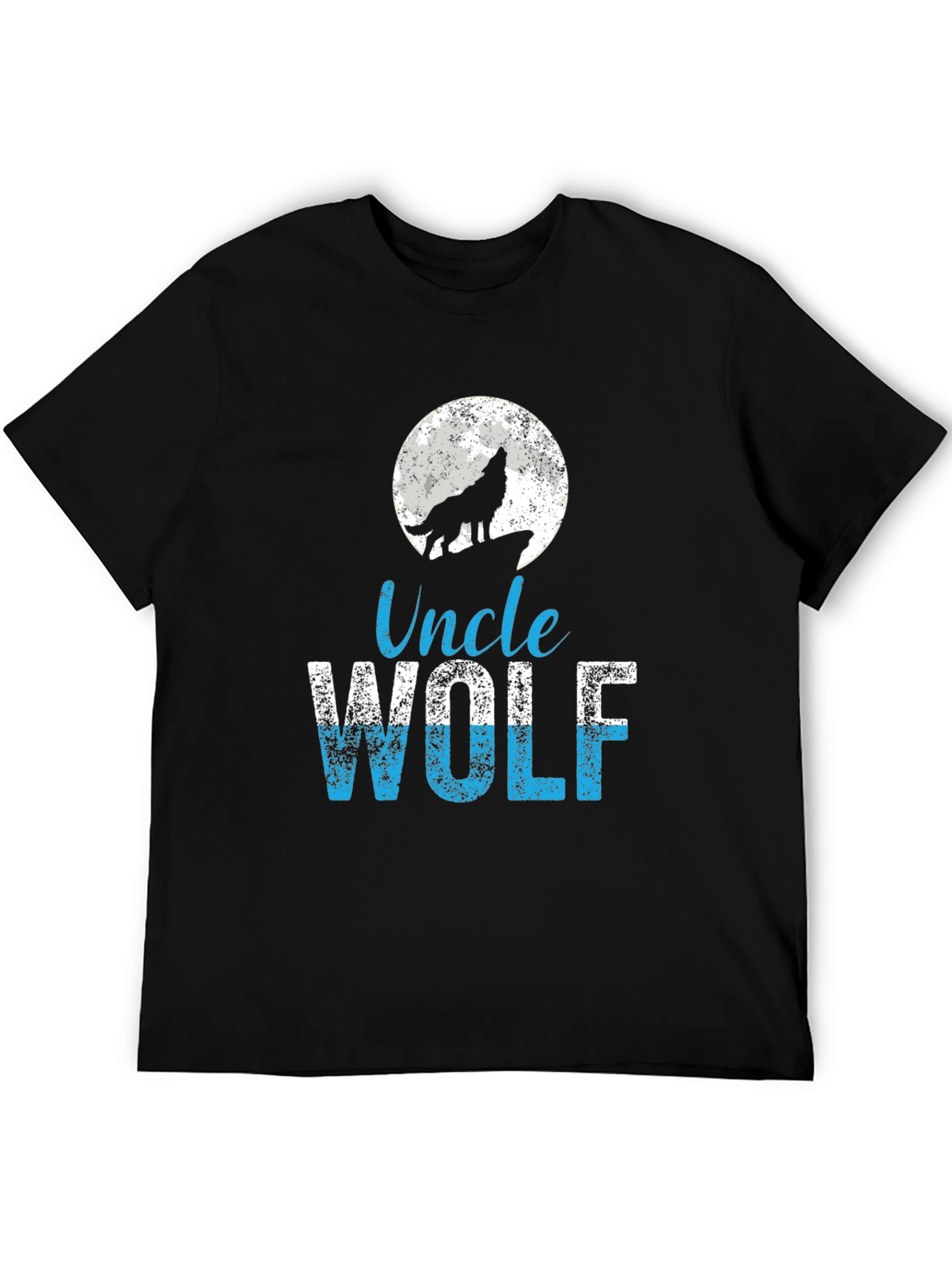 Uncle Wolf Graphic T-Shirt - Howling Wolf Moon Tee