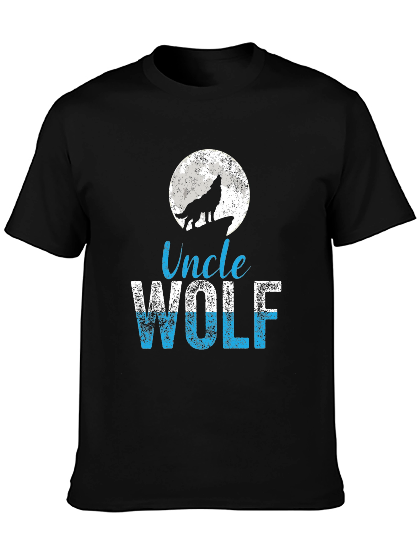 Uncle Wolf Graphic T-Shirt - Howling Wolf Moon Tee