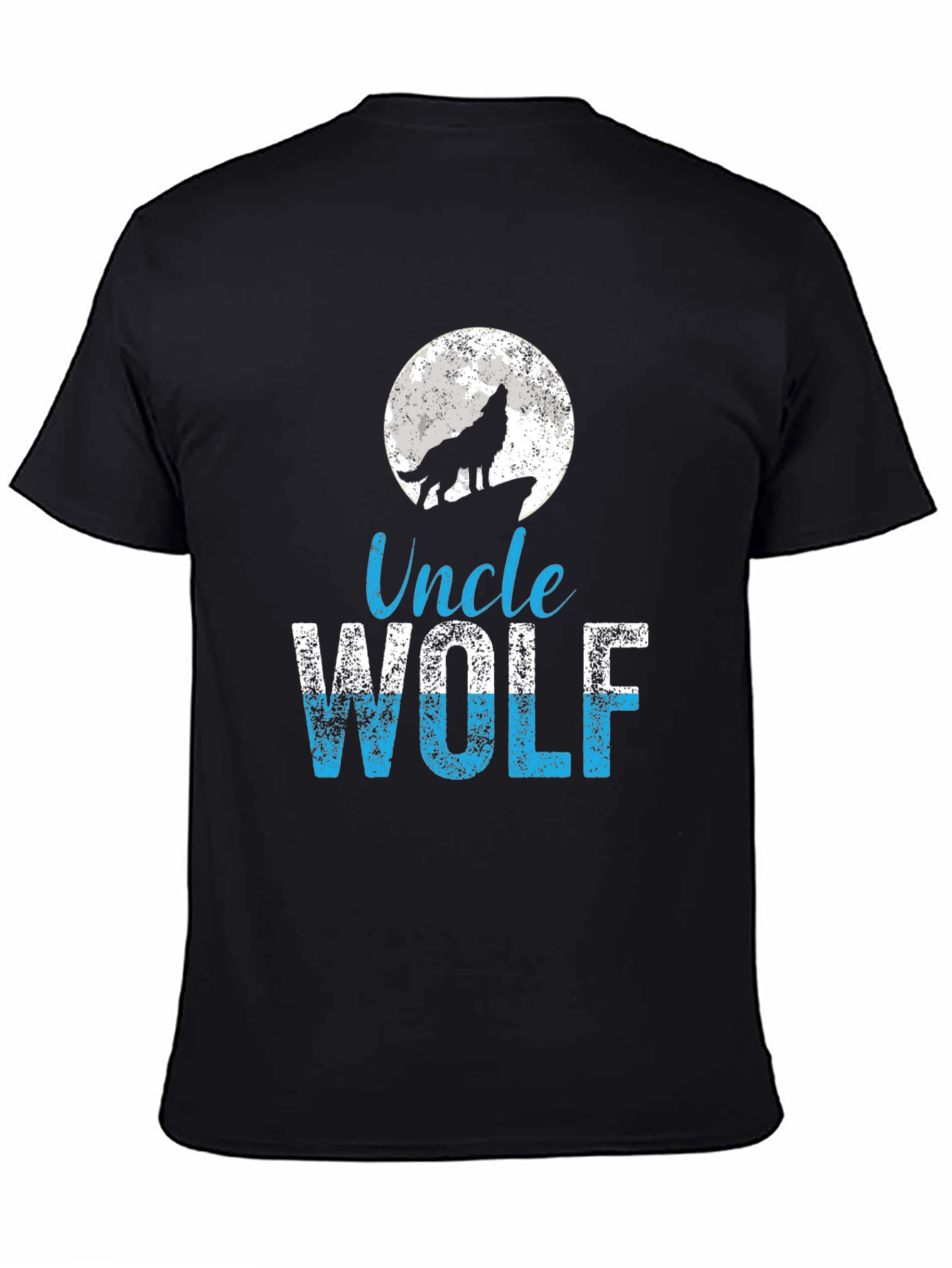 Uncle Wolf Graphic T-Shirt - Howling Wolf Moon Tee
