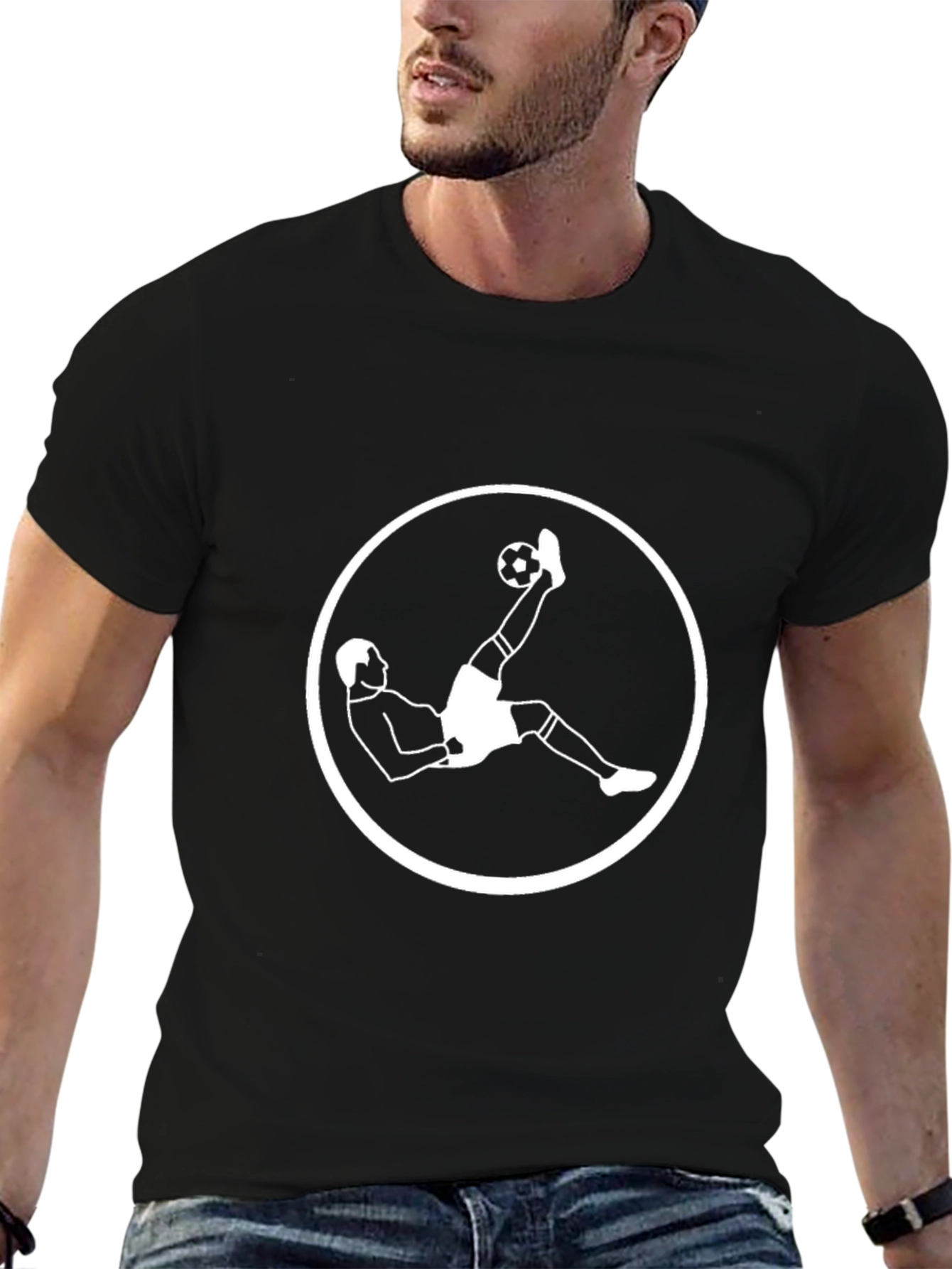 Soccer Bicycle Kick Black T-Shirt